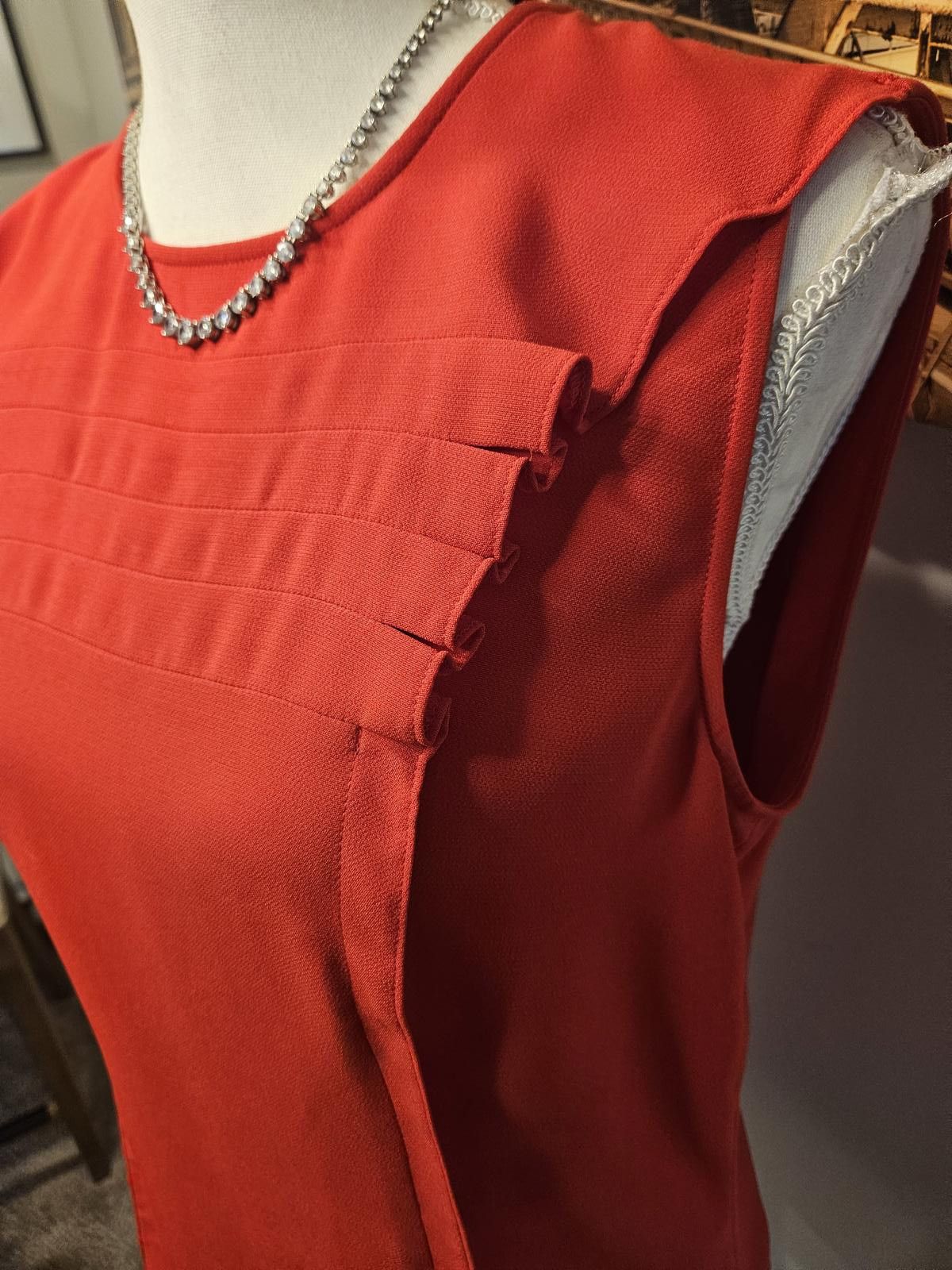 Designer Elegant Doncaster Red Blouse - Size 6 Size M / US 6-8 / IT 42-44 - 2 Thumbnail