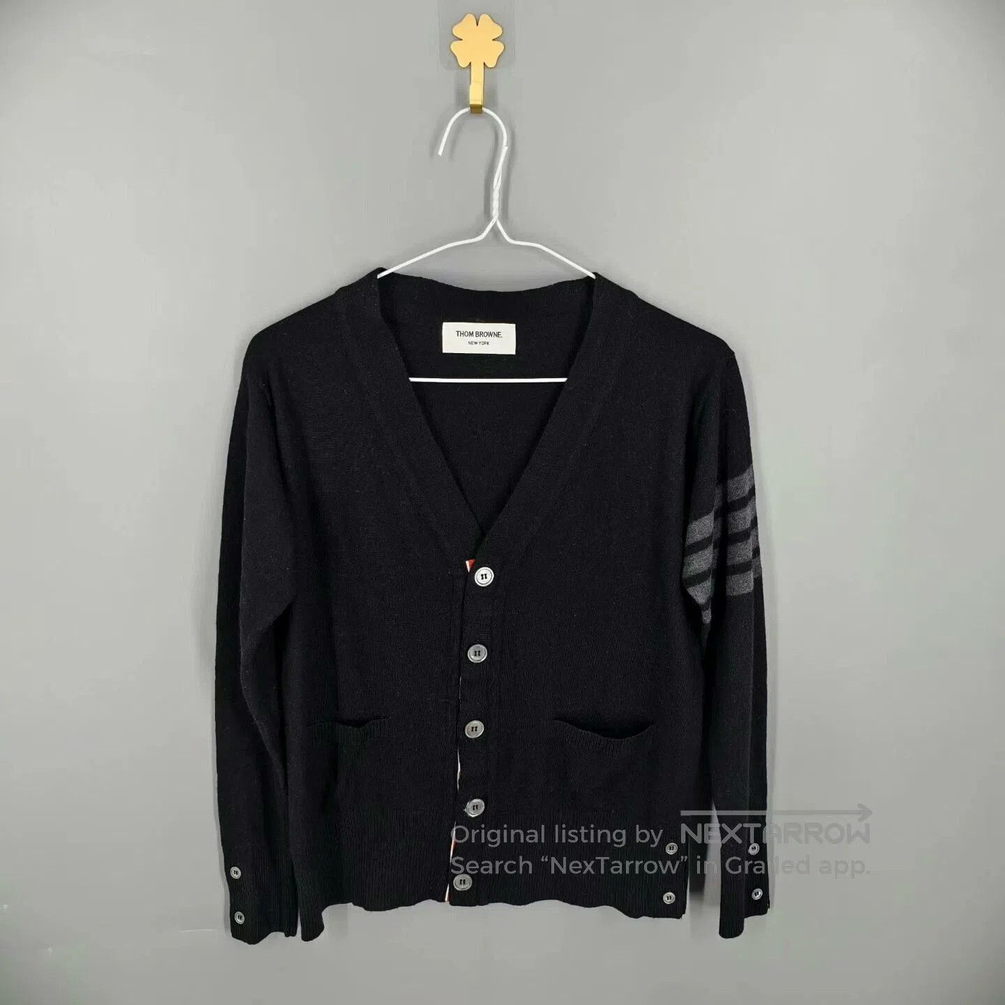 Thom Browne thom browne black gray wool cardigan. Size US S / EU 44-46 / 1 - 1 Thumbnail