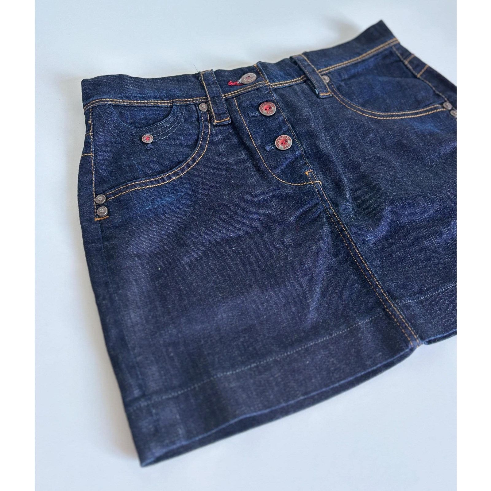 Japanese Brand × Levi's × Levi's Vintage Clothing Vintage Levi’s Cinch Back Denim Mini Skirt Red Tab Y2K Small Size 27" / US 4 / IT 40 - 5 Thumbnail