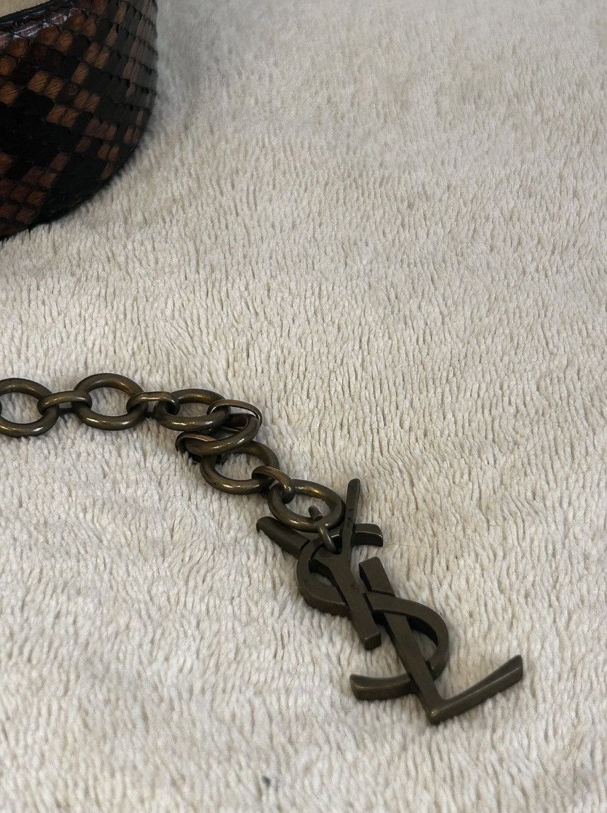 Yves Saint Laurent YSL Vintage Collector Logo // Lion Head Python & Chain Belt Size ONE SIZE - 3 Thumbnail