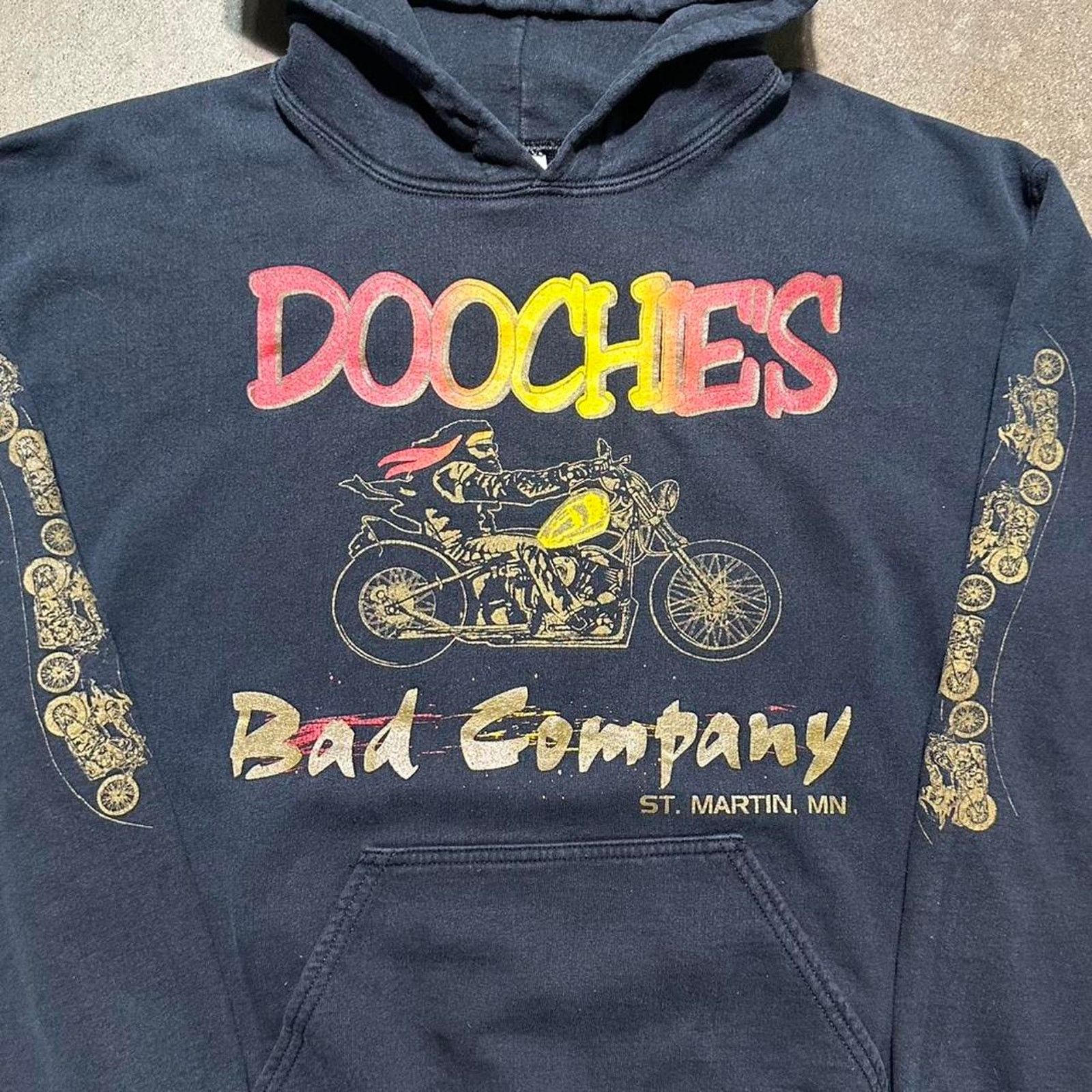 Gildan Vintage Y2K Biker Bar AOP Hoodie Motorcycle Sweatshirt Size US M / EU 48-50 / 2 - 2 Thumbnail
