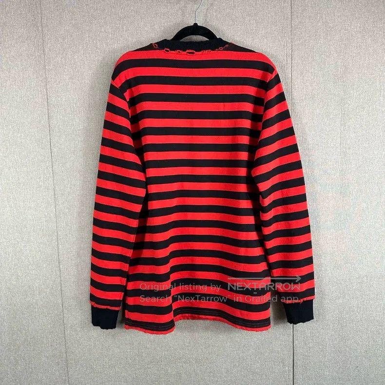 Givenchy Givenchy Red and Black Striped Hoodie (Skull Print) Size US M / EU 48-50 / 2 - 2 Thumbnail