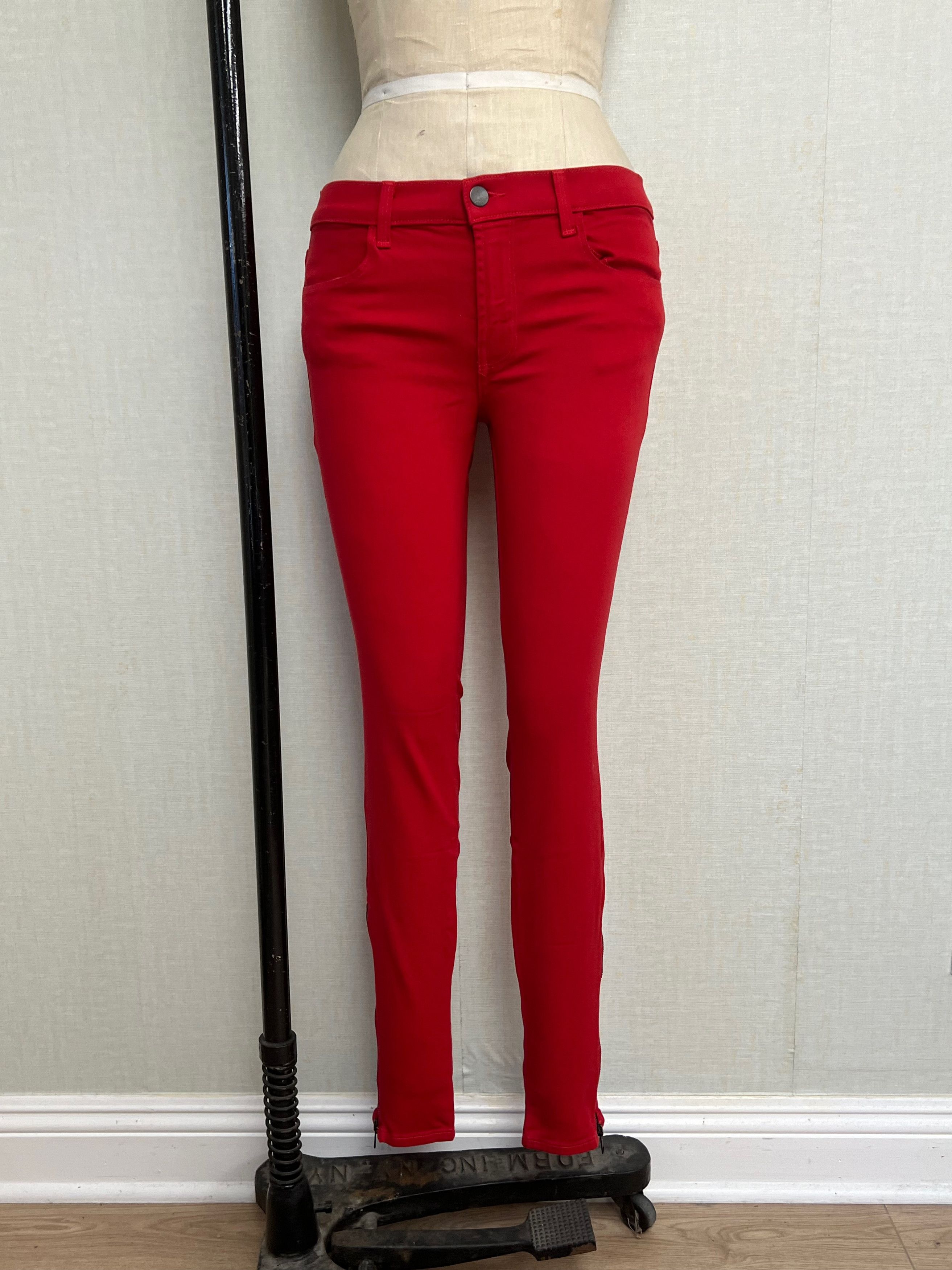J Brand NWT 2000s J Brand Red Super Skinny Zipper Mid Rise Jeans 27 Size 27" / US 4 / IT 40 - 1 Thumbnail