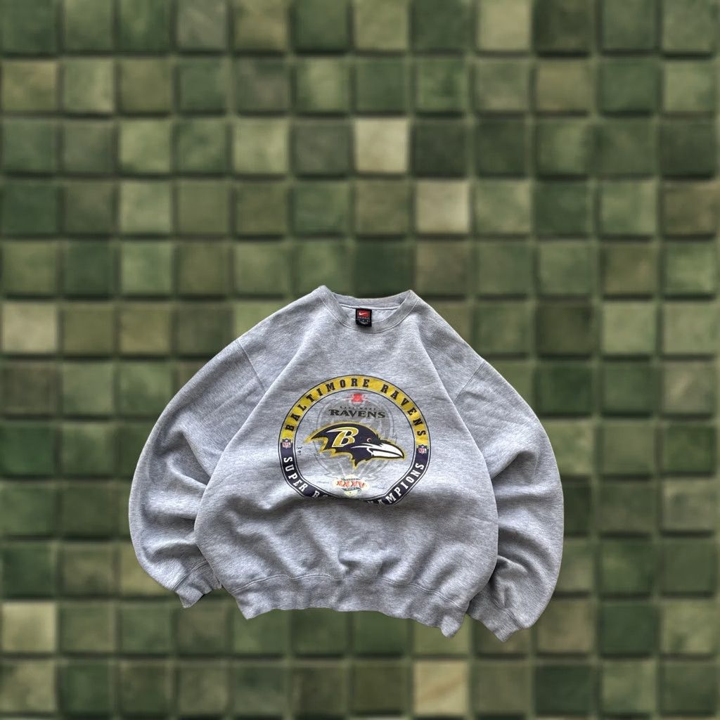 Nike VINTAGE Nike Baltimore Ravens 90s Sweatshirt M Men Gray Long Sleeve Logo Casual Sports Size US M / EU 48-50 / 2 - 1 Thumbnail