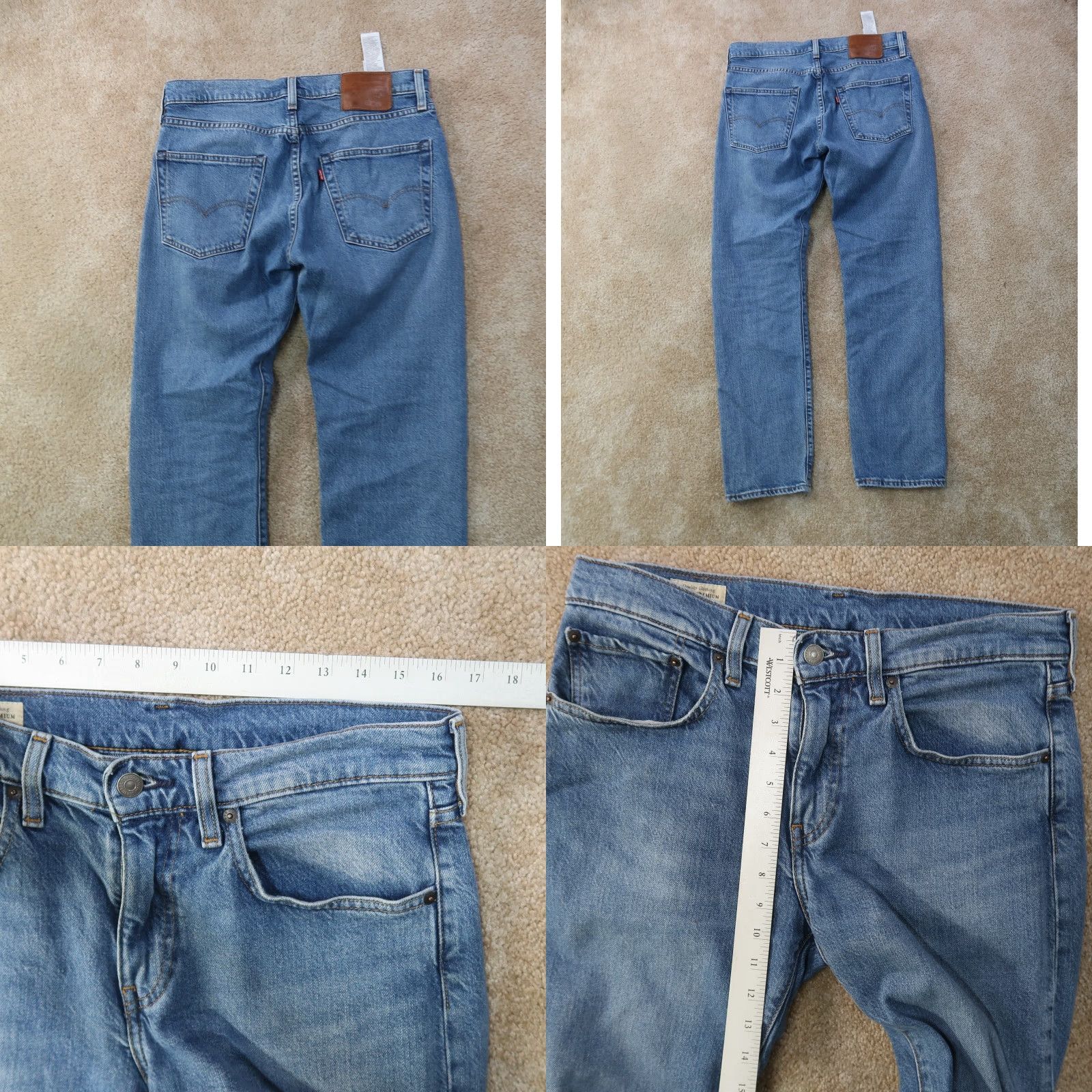 Levi's Levi's 502 Tapered Leg Jeans Men 31x32 Blue Denim Stretch Slim Mid Rise 5-Pocket Belt Loops Vintage No Size US 31 - 8 Thumbnail
