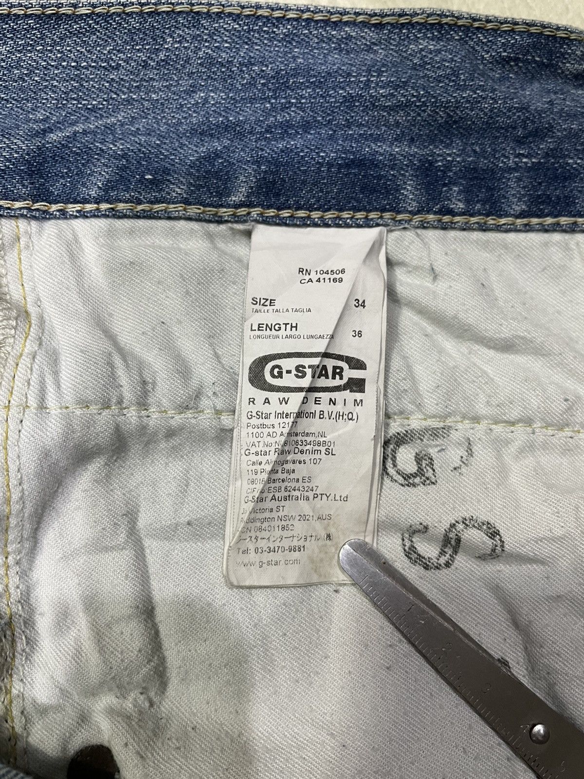 G-Star Vintage G-STAR RAW Skinny Mudwash Distress Ripped Denim Jean Size US 35 - 11 Thumbnail