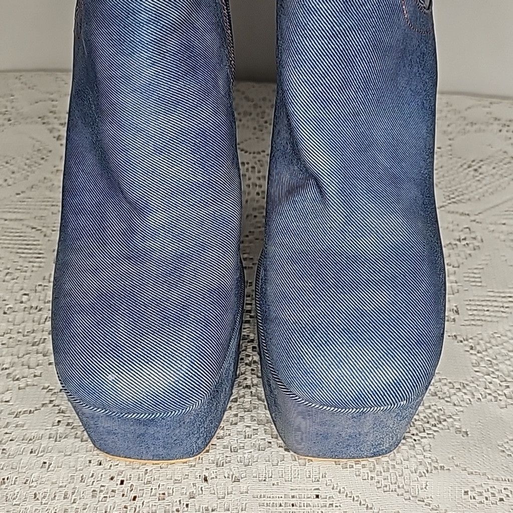 The Unbranded Brand NWOT Yoki denim blue platform high ankle rave club boots 6 Size US 6 / IT 36 - 4 Thumbnail