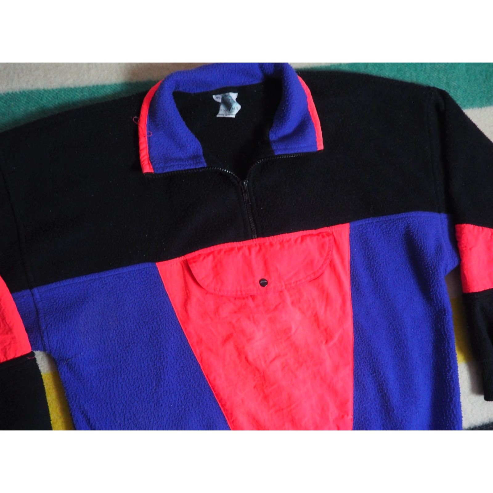 Pinko VTG 80s 90s Black Pink Purple Anorak 1/4 Zip Hiking Retro Fleece Jacket Mens M Size US M / EU 48-50 / 2 - 5 Thumbnail