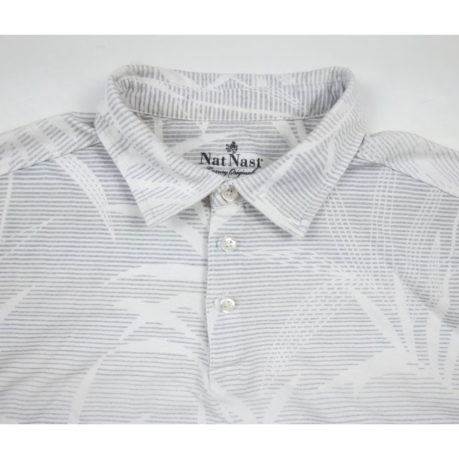 Nat Nast Nat Nast Polo Shirt Mens Large Gray Short Sleeve Collared Striped Casual Size US L / EU 52-54 / 3 - 2 Thumbnail