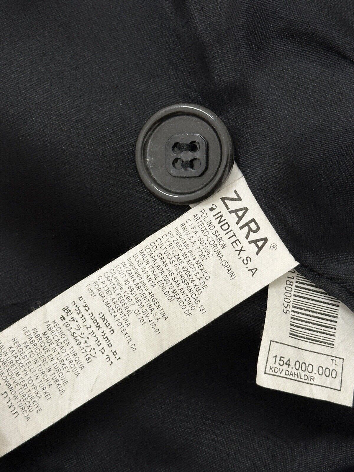 vintage ZARA Leather Long Trench Coat Jacket y2k Swag