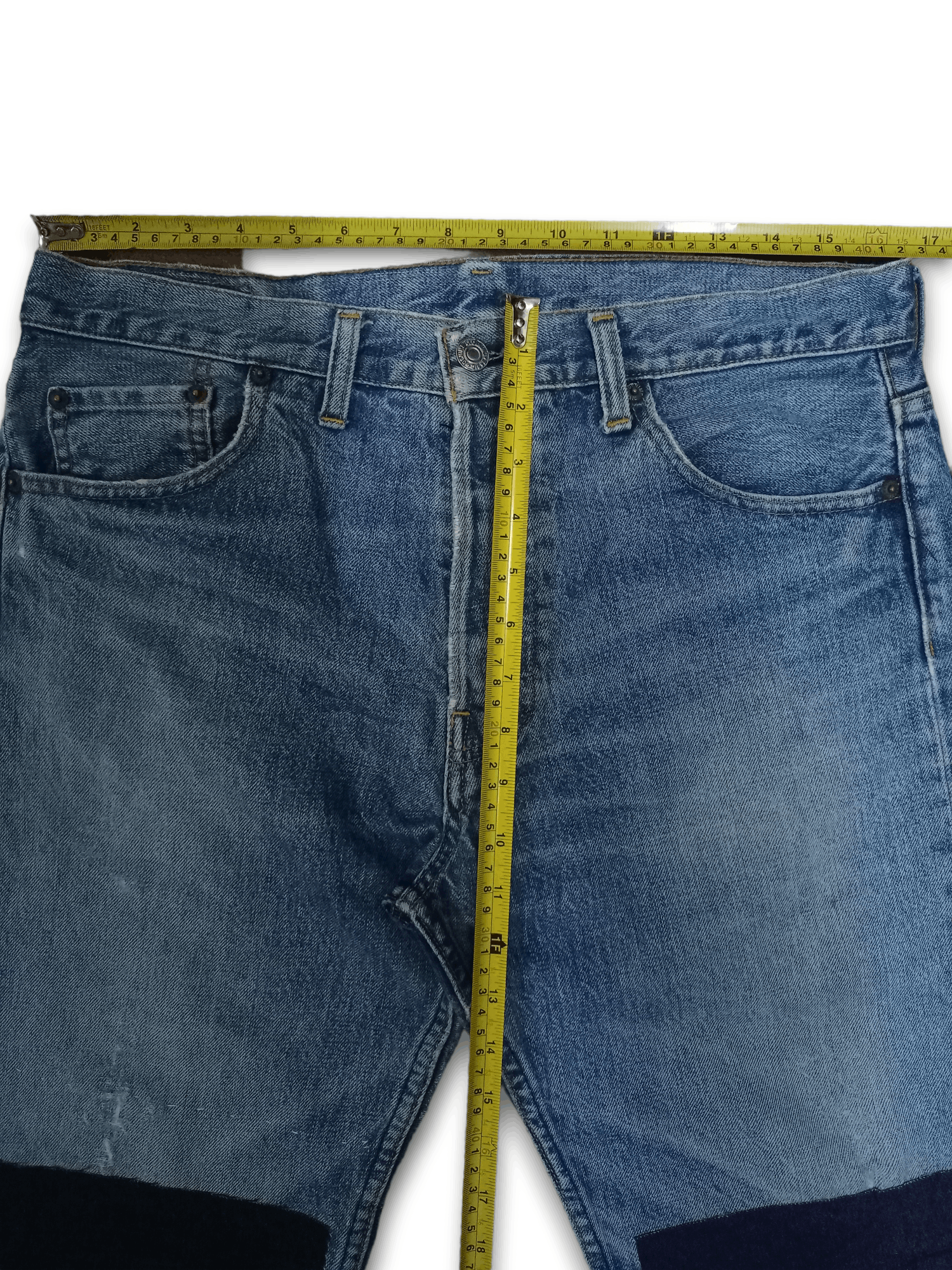 Denime Vintage Denime Japan Patched Distressed Loose Jeans 33x31 Size US 33 - 9 Thumbnail
