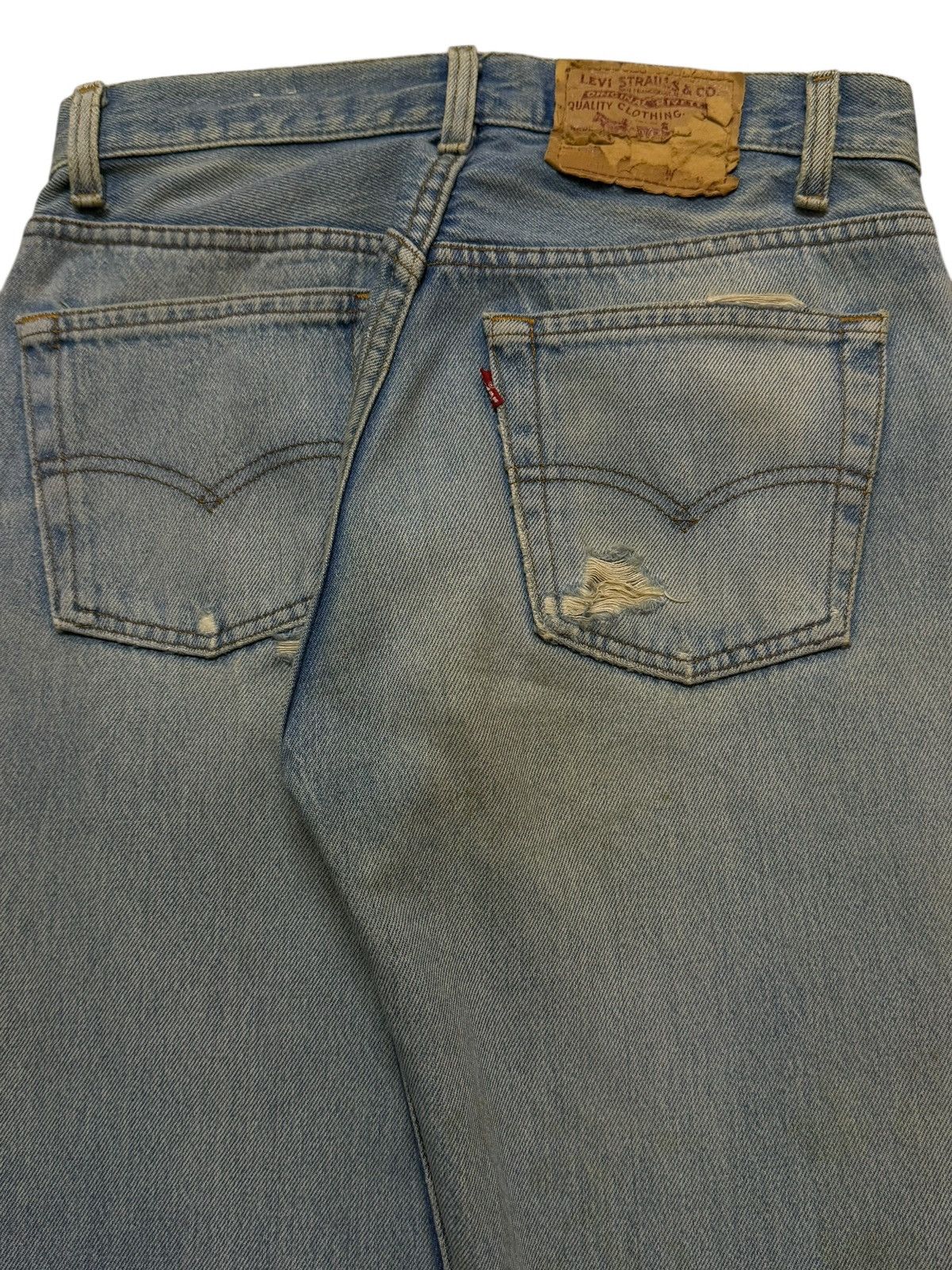 Levi's Vintage 80s Usa Levis 501 Blue Mud Wash Ripped Distressed Size 27" / US 4 / IT 40 - 5 Thumbnail