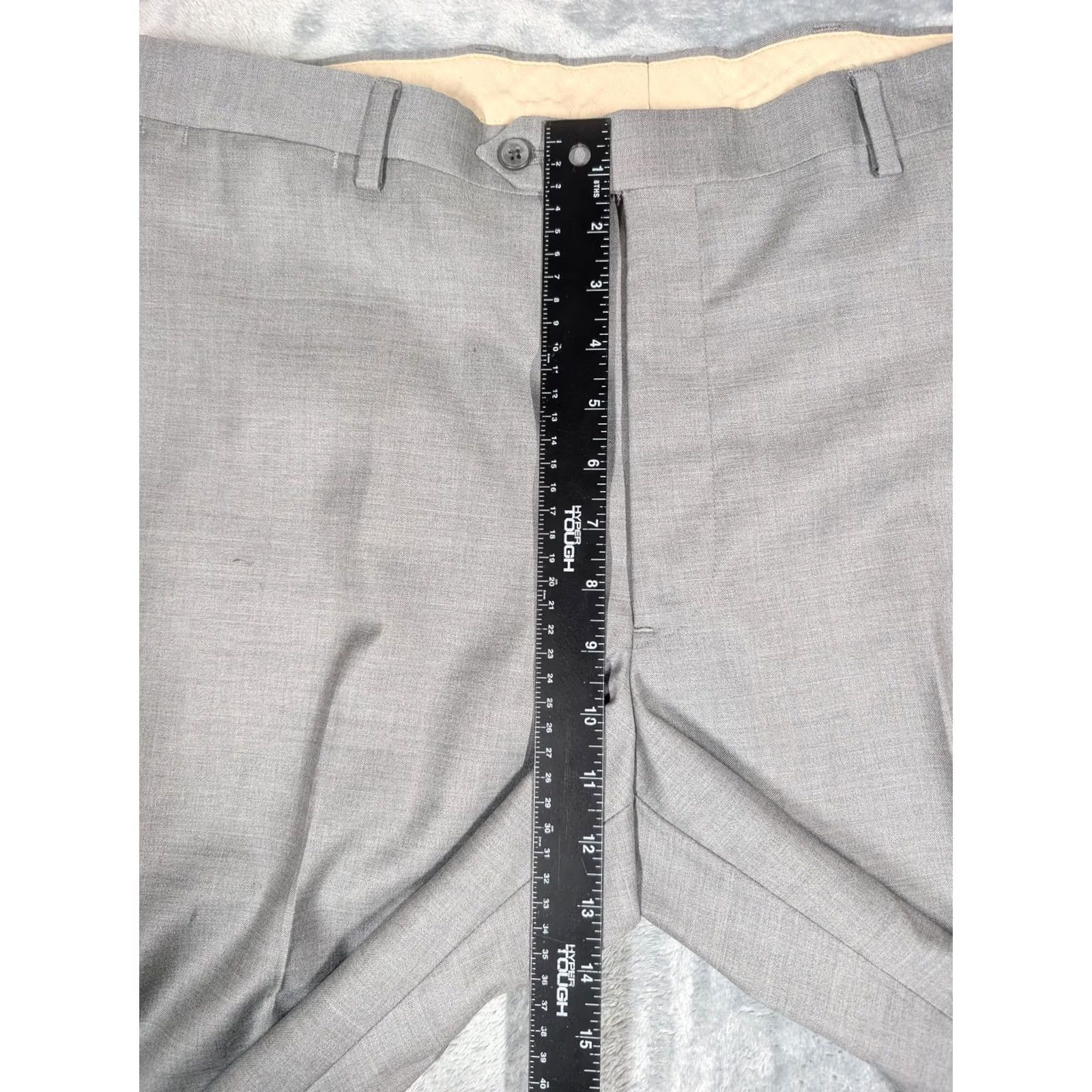 Cremieux Cremieux Pants Mens 38x32 Gray Wool Flat Front Straight Leg Dress Pants Mens Regular 32 Inseam Size US 38 / EU 54 - 3 Thumbnail
