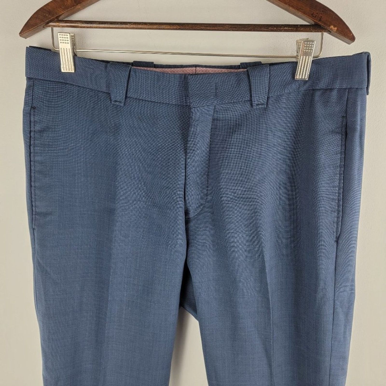 Incotex incotex inside ivory 100% wool pants blue size 34x26 Size US 34 / EU 50 - 2 Thumbnail
