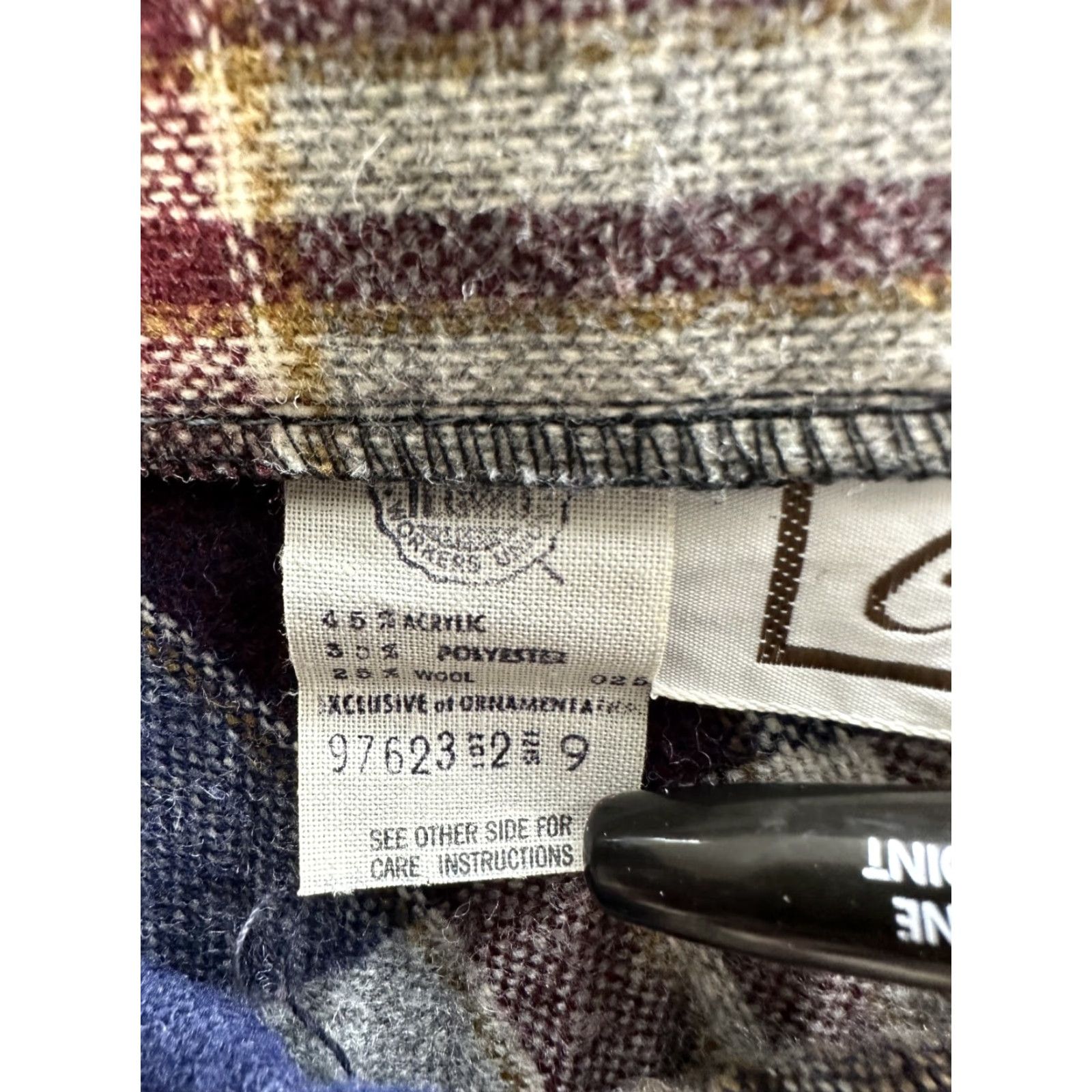 Vintage Women's Calliope Plaid Knee Length Skirt Flared Pleated 9 Gray Beige Blue Sz 9 Size 30" / US 8 / IT 44 - 8 Thumbnail