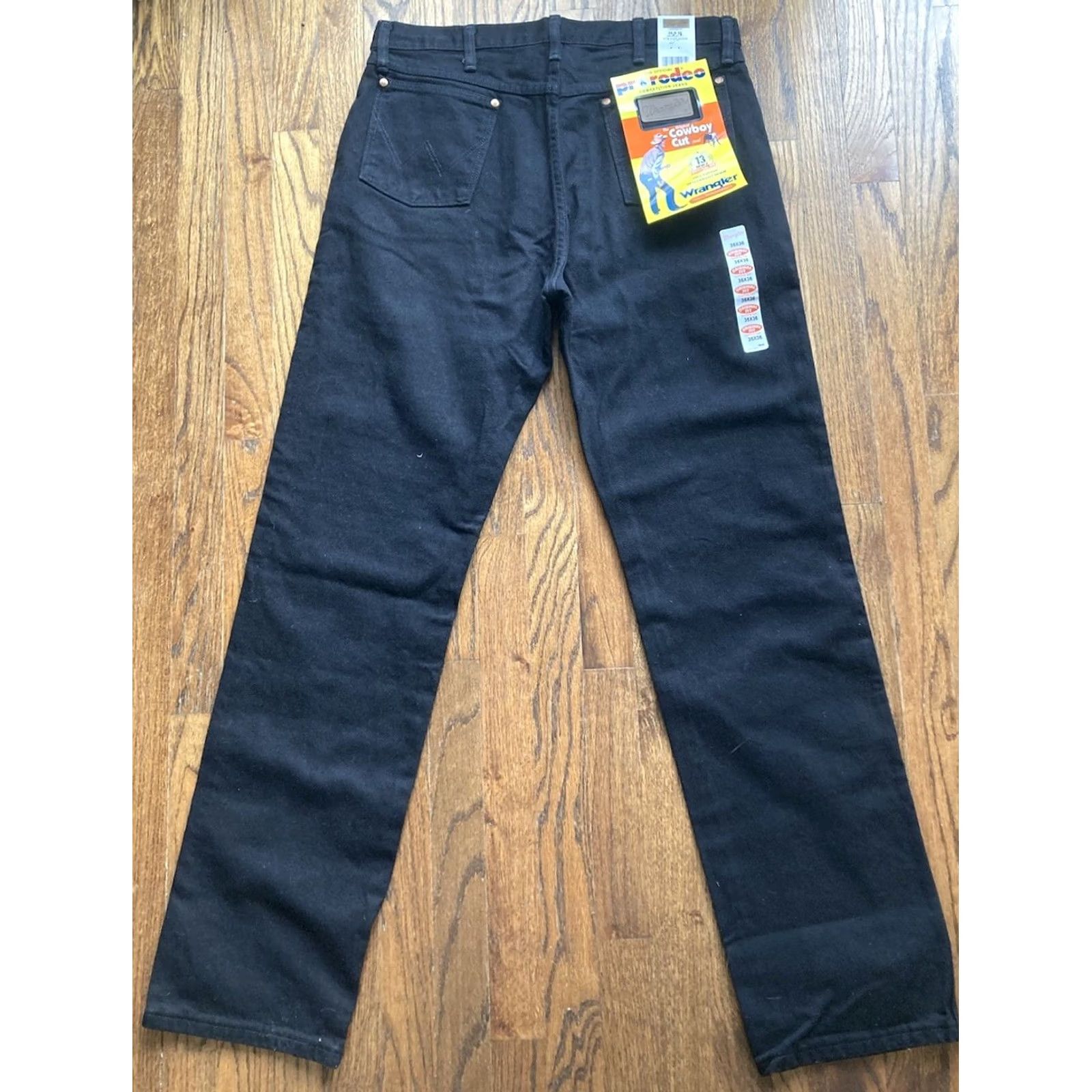 Wrangler Wrangler 13MWZ Cowboy Cut Jeans Mens 35x36 Black Regular Denim Cotton 34 Inseam NWT Vintage No Size US 35 - 2 Thumbnail