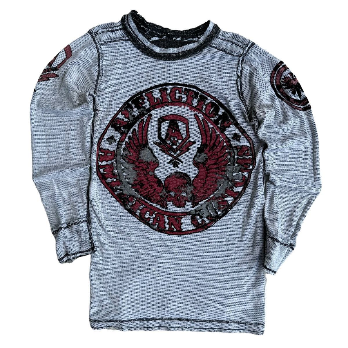 Affliction × Southpole × Vintage Affliction Y2K Reversible Thermal Long Sleeve Shirt Grunge Size US S / EU 44-46 / 1 - 3 Thumbnail