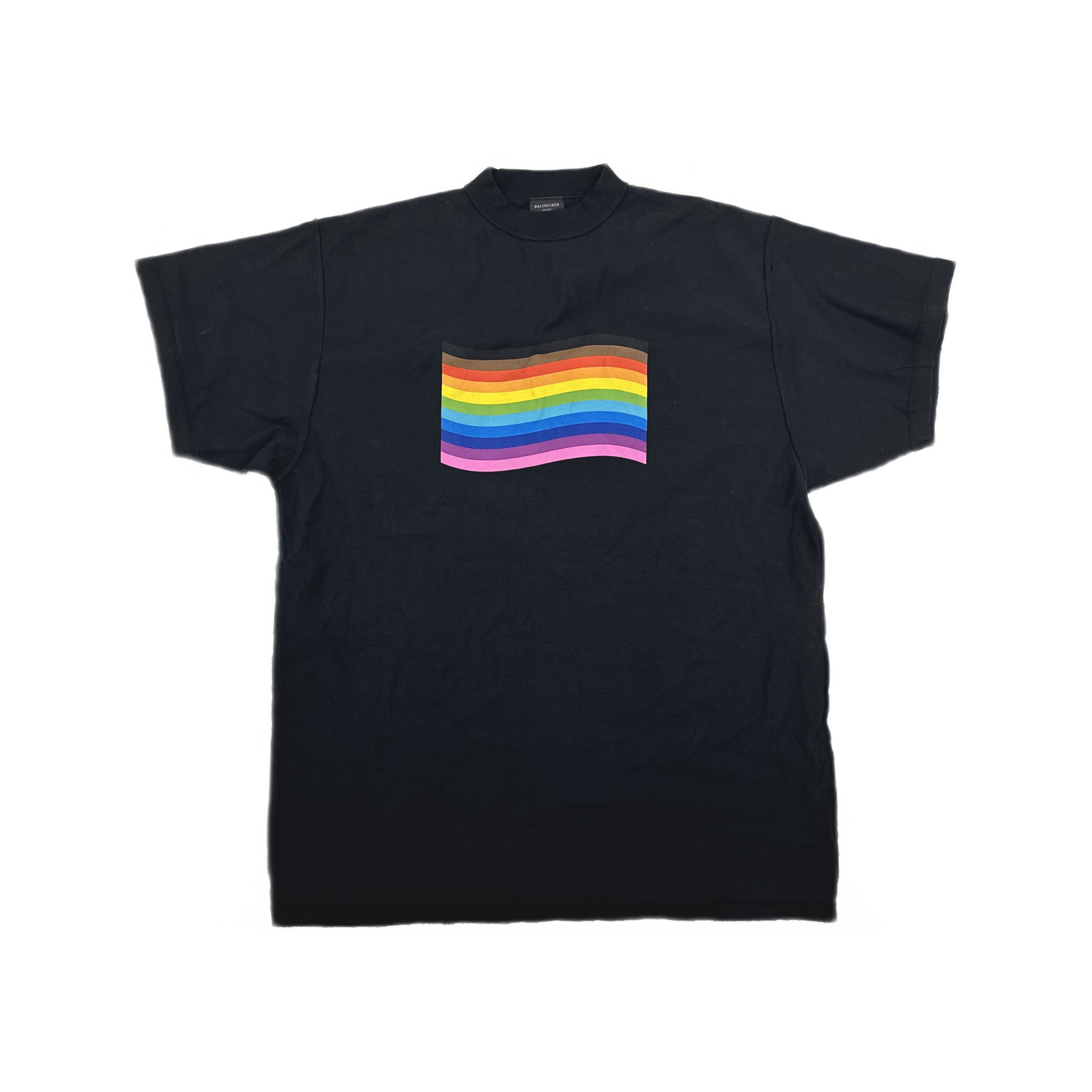 Balenciaga Balenciaga Rainbow Wave Logo T-Shirt Size M Size US M / EU 48-50 / 2 - 1 Thumbnail