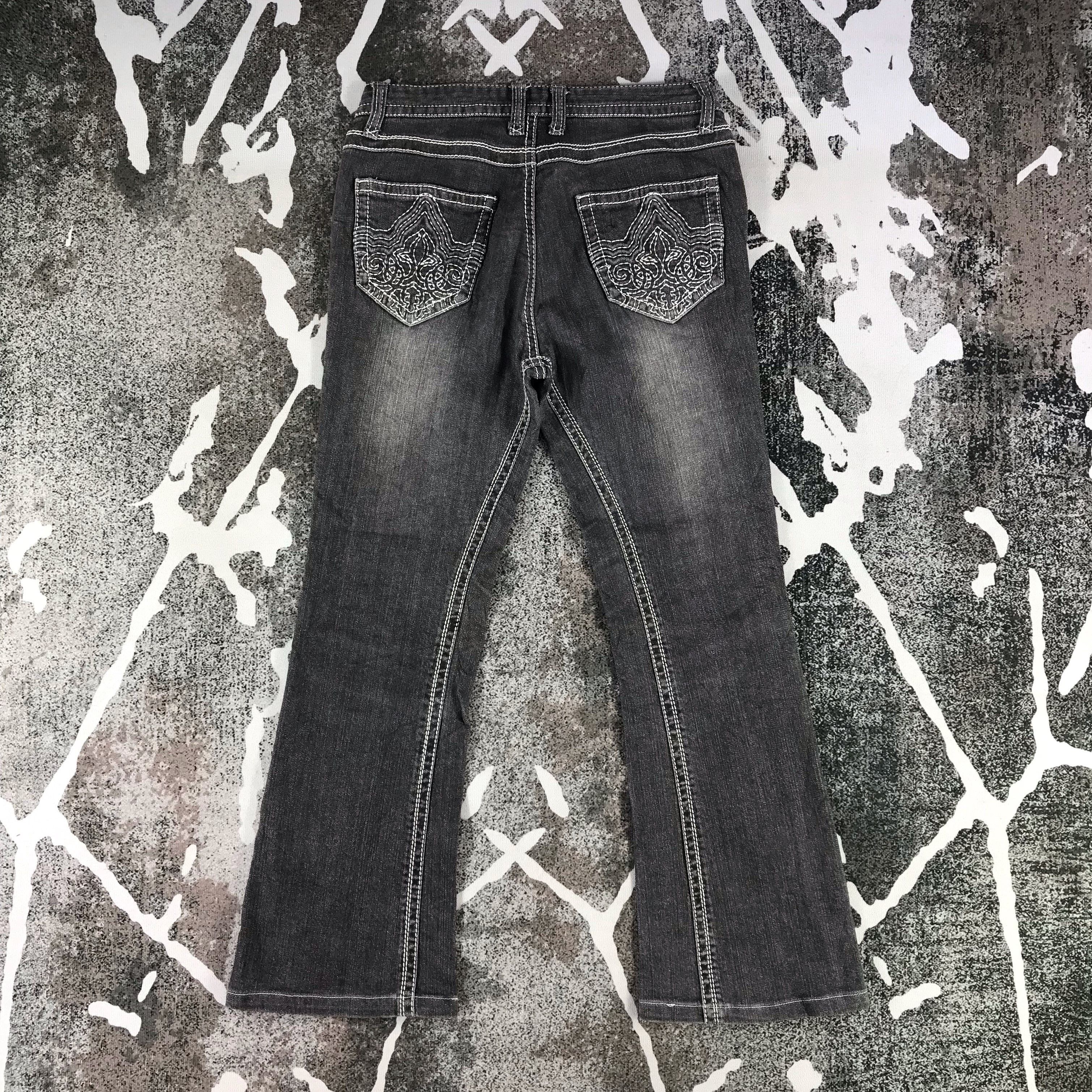 Japanese Brand ARY Denim Faded Black Jeans Cropped Flare Denim KJ1303 Size 30" / US 8 / IT 44 - 2 Thumbnail