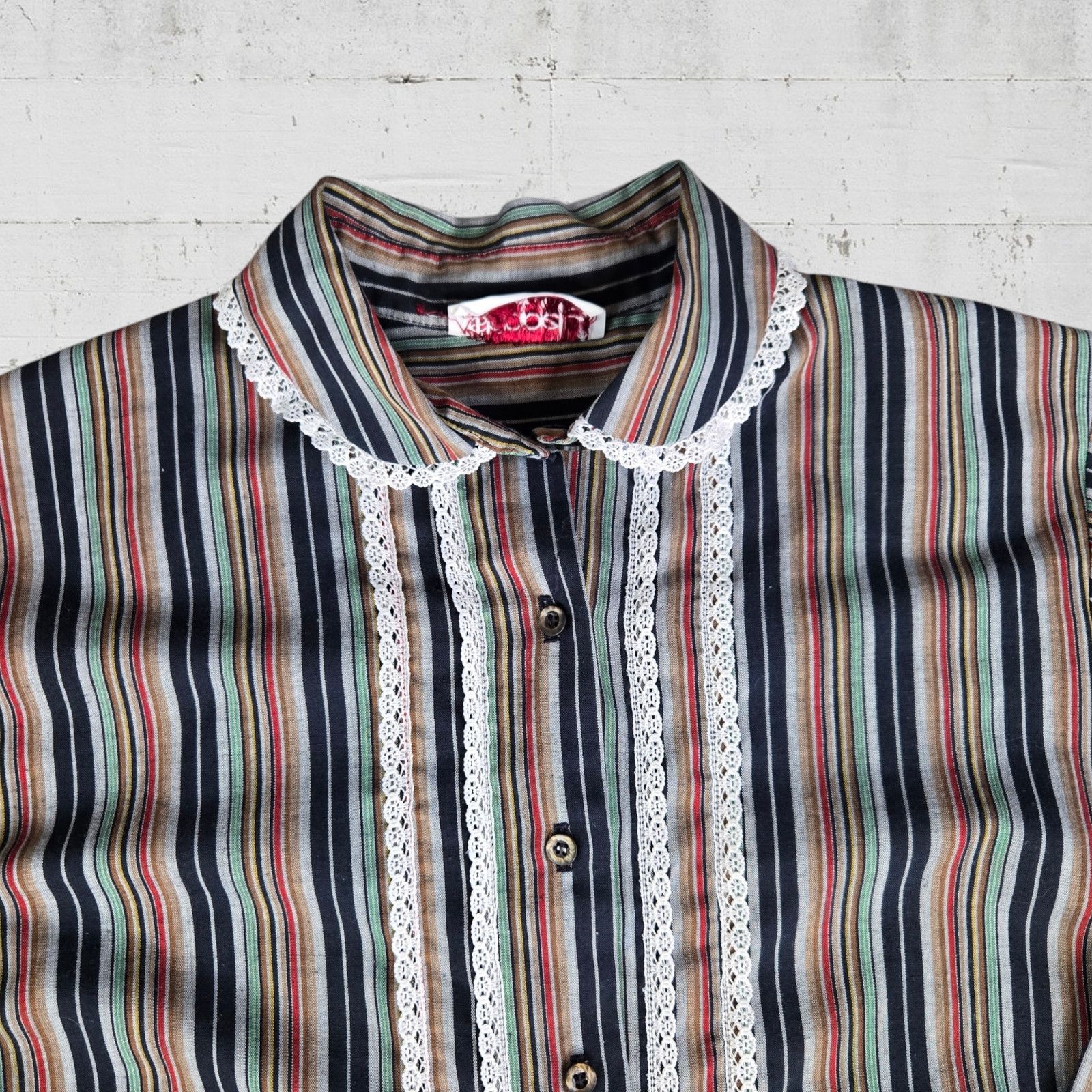 Vintage Vintage Retro Striped Button Down Blouse Size 12 Size XL / US 12-14 / IT 48-50 - 4 Thumbnail