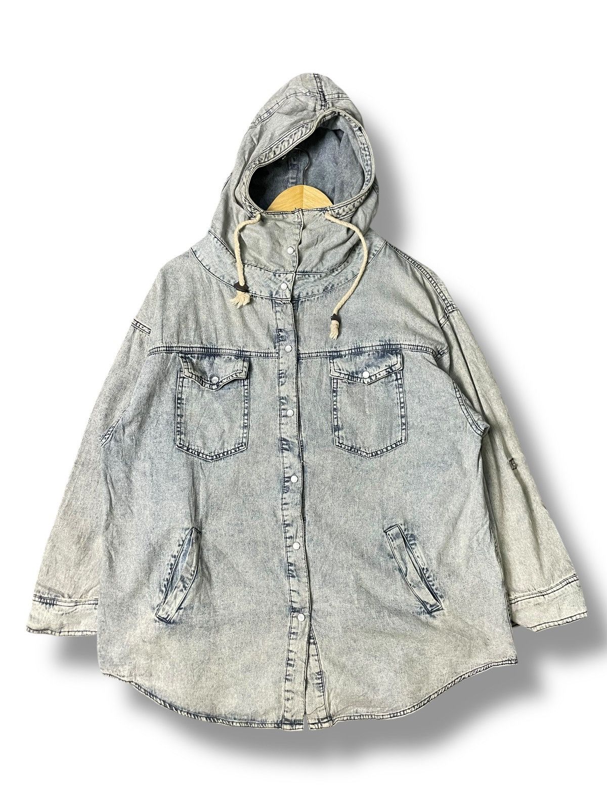 Japanese Brand × Vintage Japanese Brand Distressed Denim Hooded Jacket (75) Size US M / EU 48-50 / 2 - 1 Thumbnail