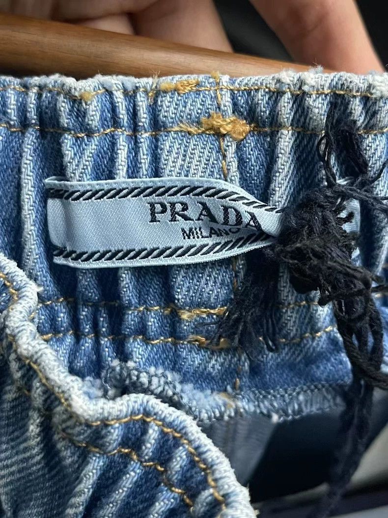 Prada Prada Blue Denim Pants with Triangle Tag -2505 Size US 26 / EU 42 - 6 Thumbnail