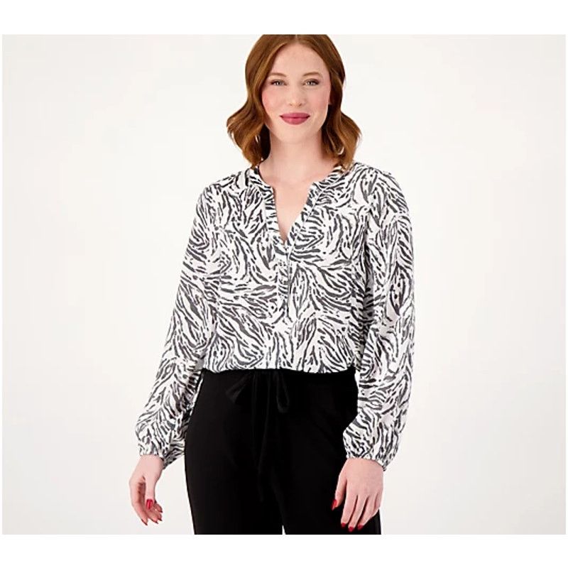 Other Susan Graver Passport Printed Petite Woven Tunic Size XL / US 12-14 / IT 48-50 - 12 Thumbnail