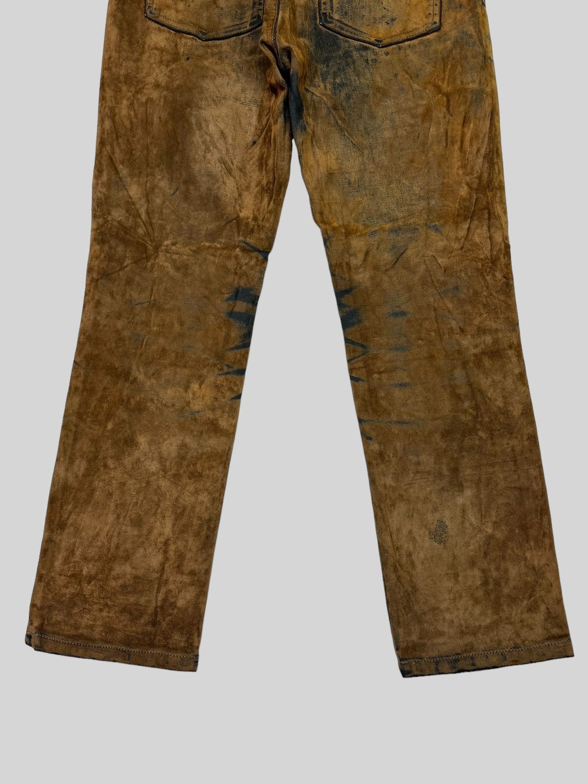 Tornado Mart VINTAGE E.BLUE RAINBOW CLAW MARKS BROWN DISTRESSED JEAN Size US 29 - 13 Thumbnail