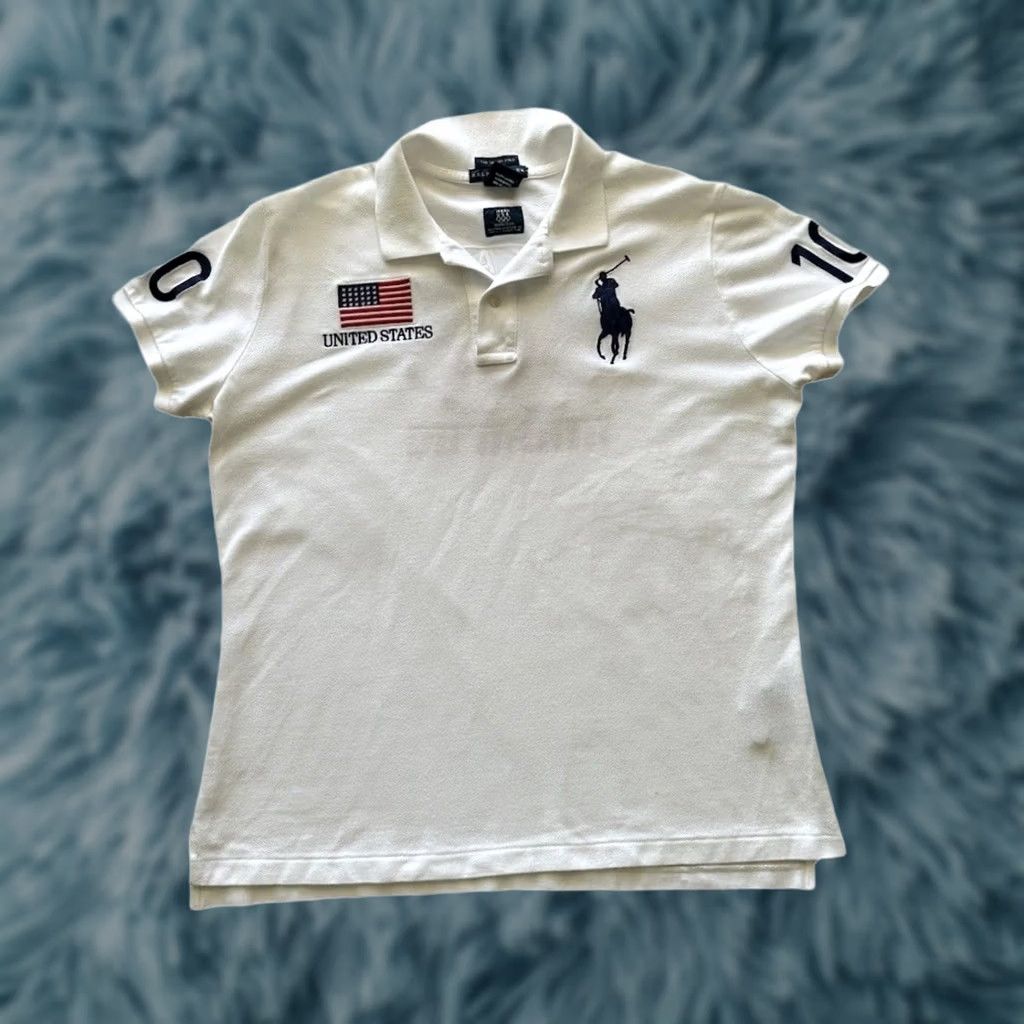 Polo Ralph Lauren VINTAGE Polo Ralph Lauren Team USA 2010 Vancouver Olympics White Polo Shirt Womens M Size M / US 6-8 / IT 42-44 - 1 Thumbnail