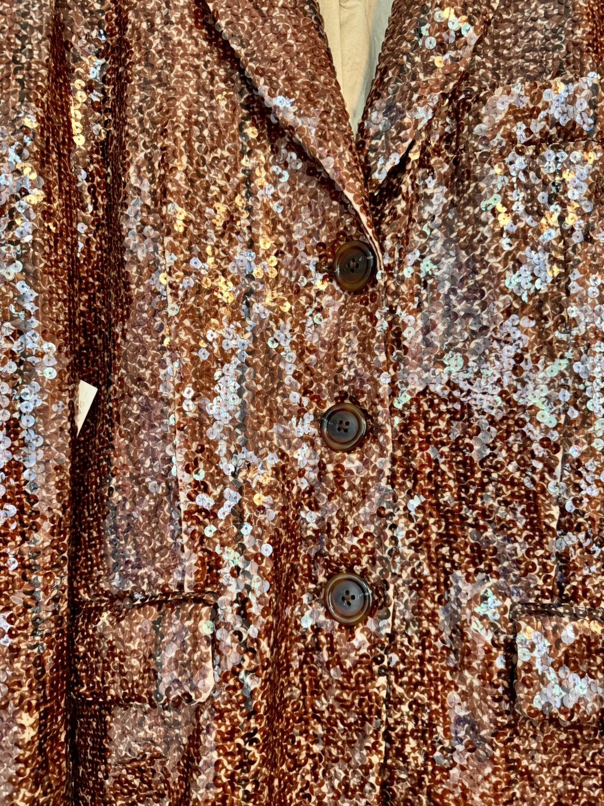Tanner Fletcher Brown sequins blazer - Tanner Fletcher Size L / US 10 / IT 46 - 2 Thumbnail
