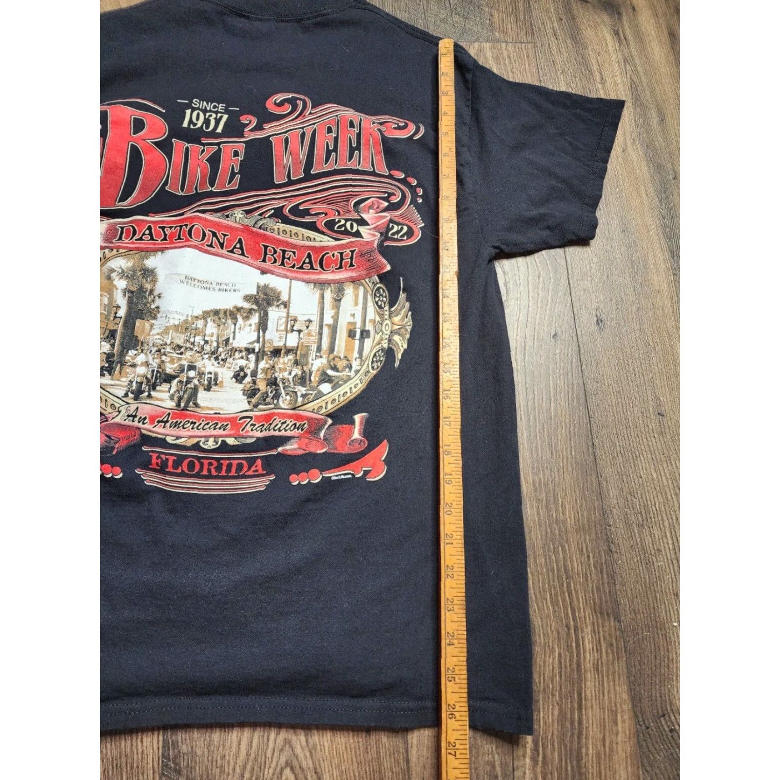 Gildan Mens L Shirt Daytona Beach Bike Week 2022 Motorcycle Double Sided Size US L / EU 52-54 / 3 - 3 Thumbnail