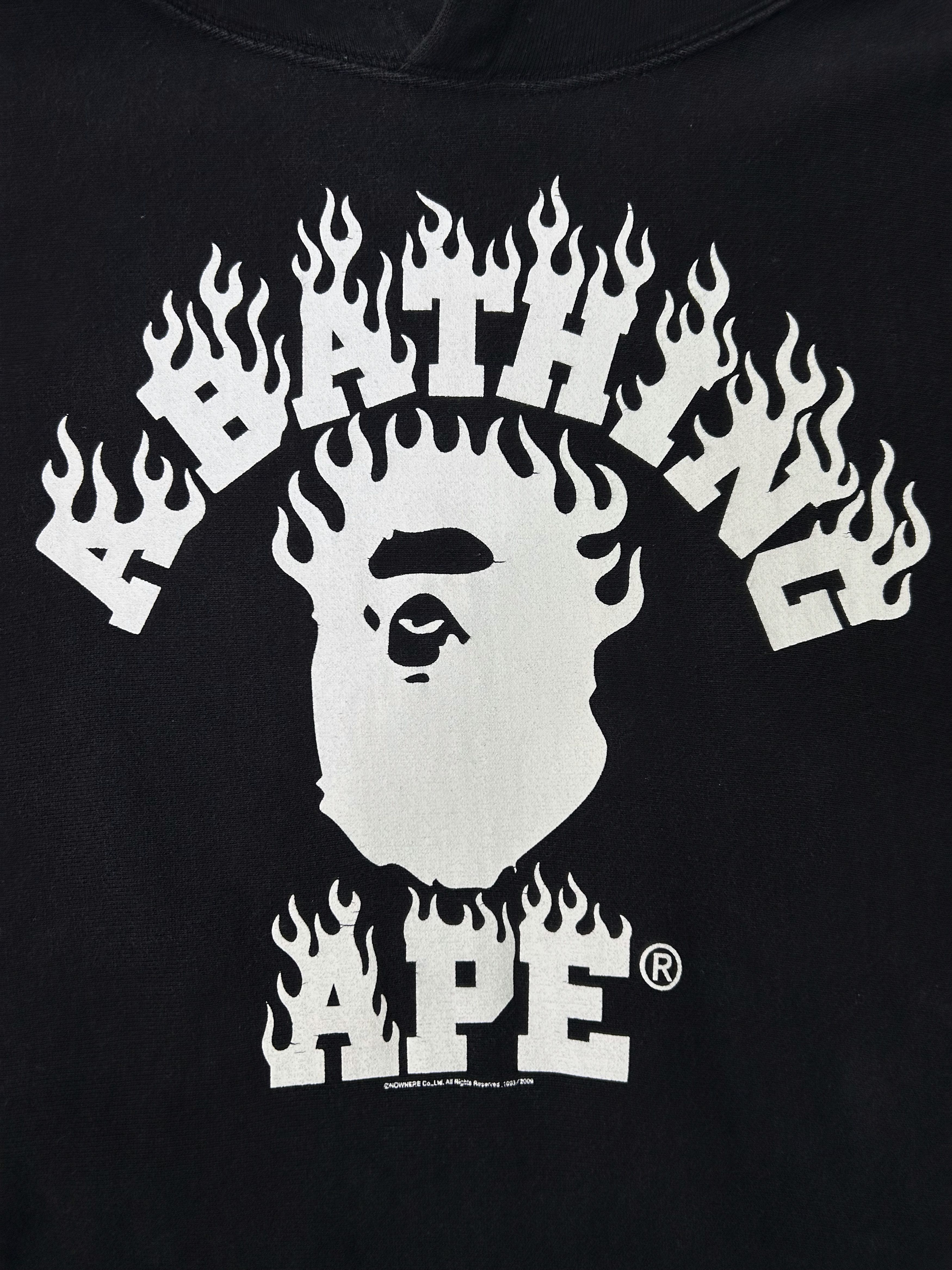 Bape 2009 Bape Flame Logo PullOver Hoodie [Size XL] Size US XL / EU 56 / 4 - 2 Thumbnail
