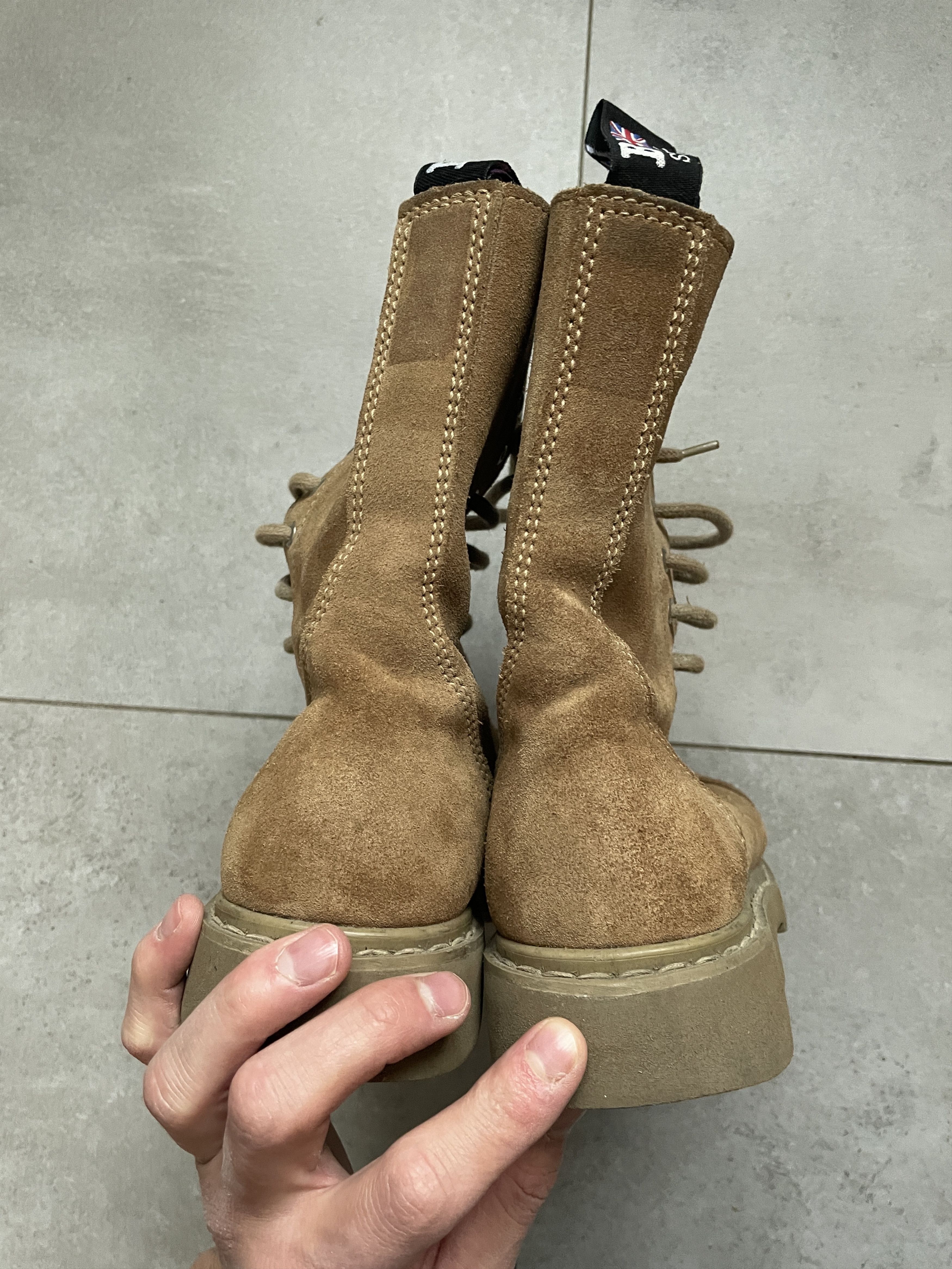 Balenciaga BALENCIAGA STRIKE TYPE BEIGE BROWN COMBAT BOOTS Size US 7 / IT 37 - 11 Thumbnail