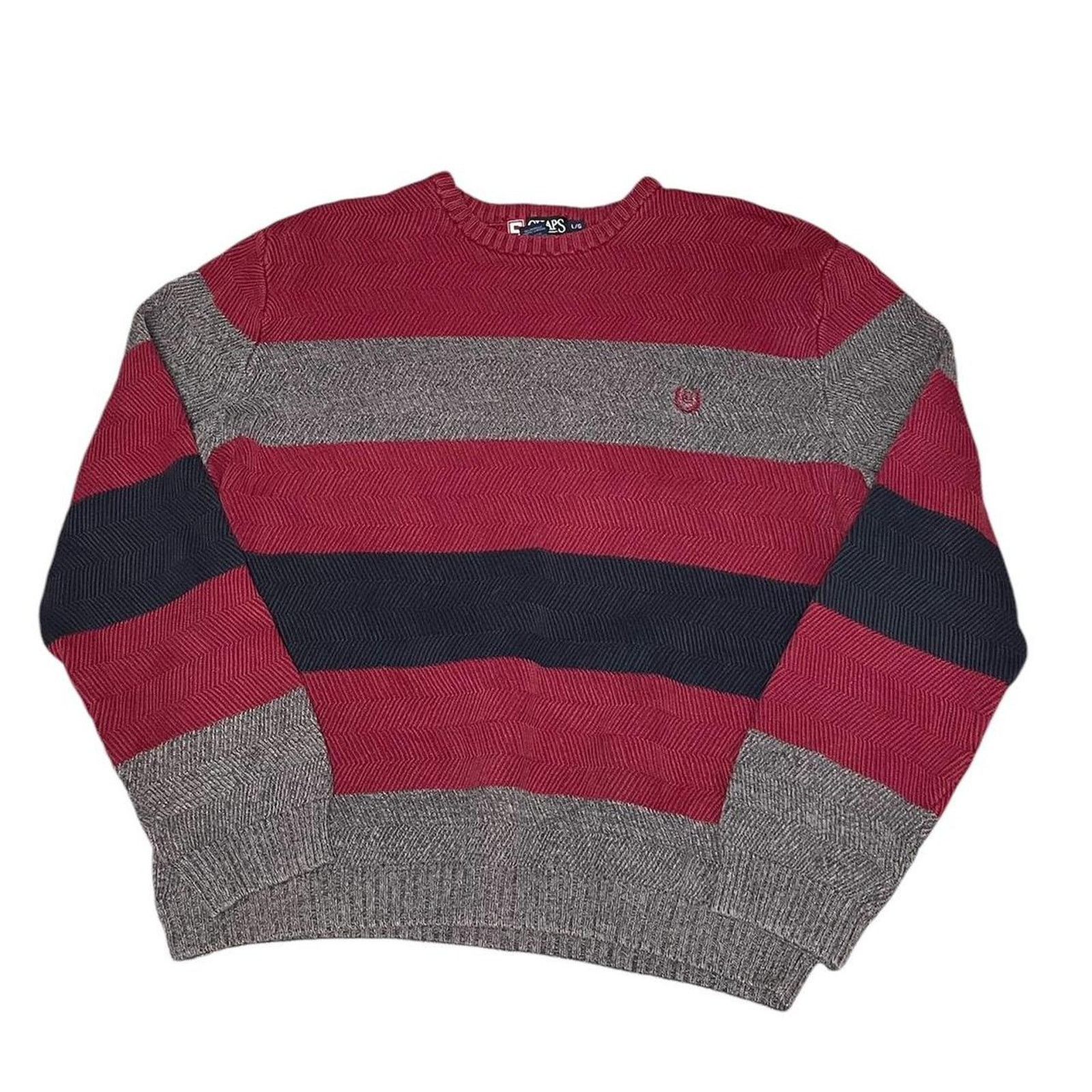 Chaps Vintage Chaps Ralph Lauren Striped Sweater Size US L / EU 52-54 / 3 - 1 Thumbnail