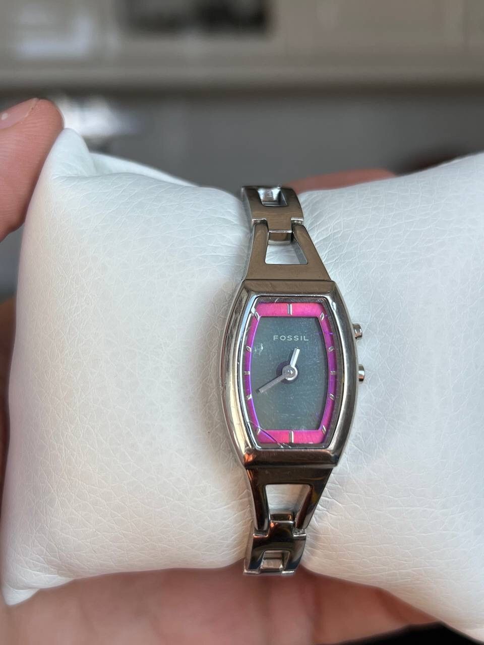 Fossil × Vintage RARE 00s VINTAGE FOSSIL BIG TIC Chrome steel metal watch Size 32 - 2 Thumbnail