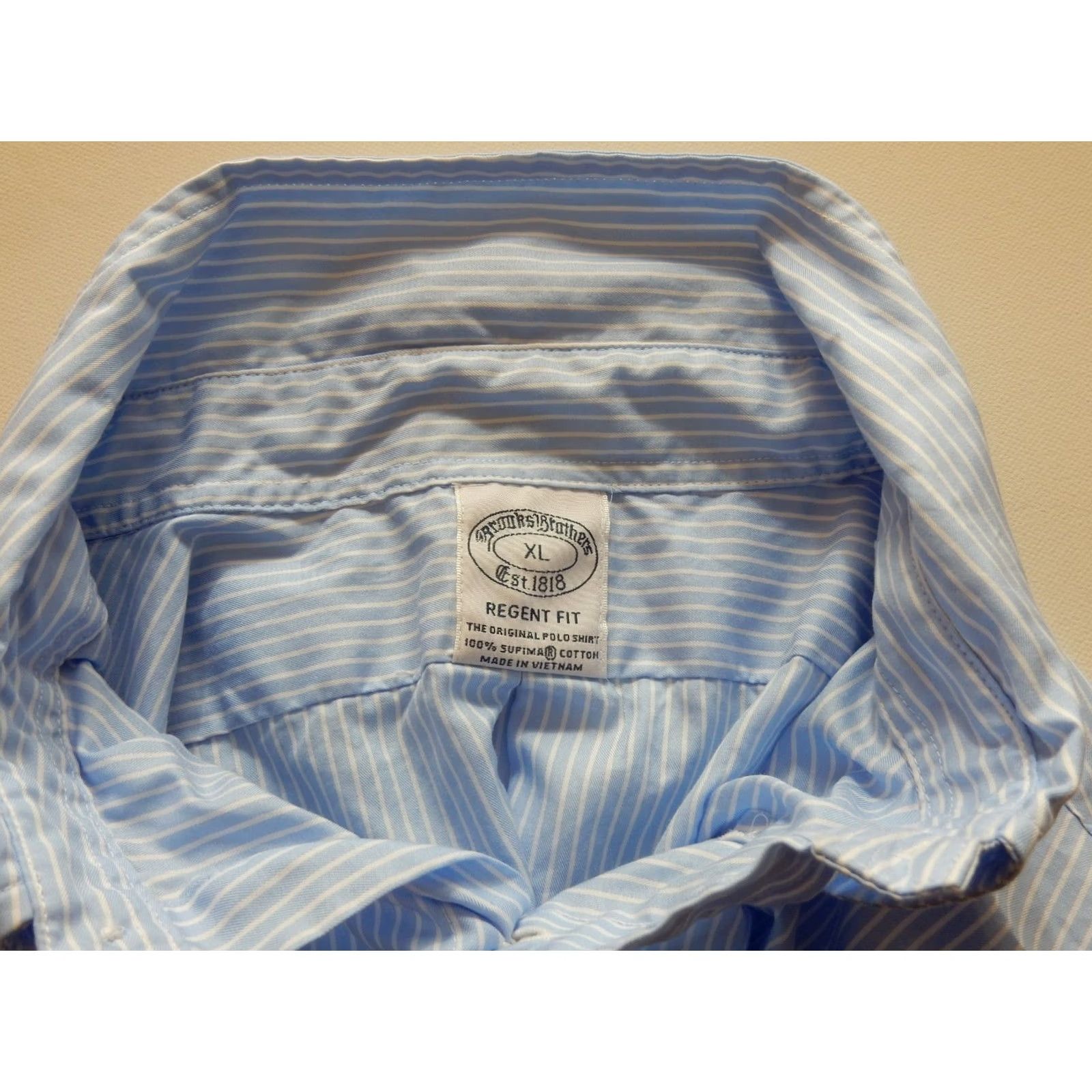 Brooks Brothers Brooks Brothers Button-Up Shirt XL Regular Men Long Sleeve Striped Cotton Blue Stain on Back Size US XL / EU 56 / 4 - 2 Thumbnail