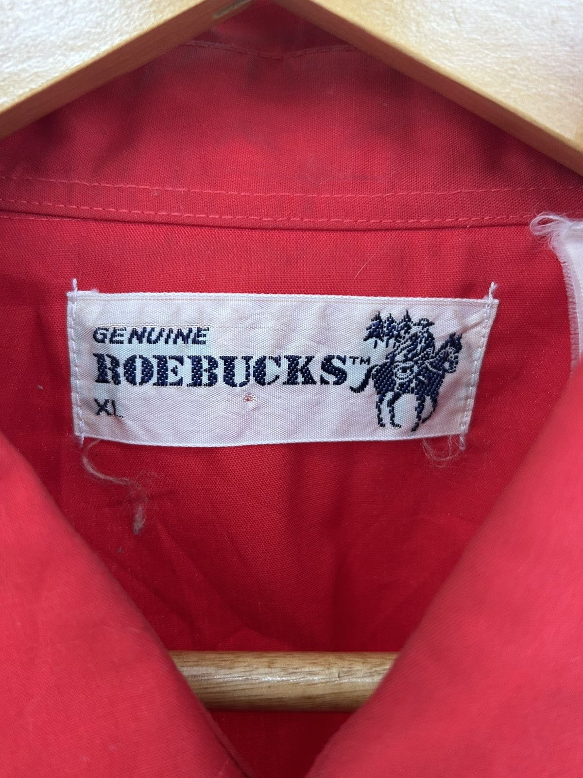Other Roebucks Vintage USA Red Button Up Size US XL / EU 56 / 4 - 4 Thumbnail