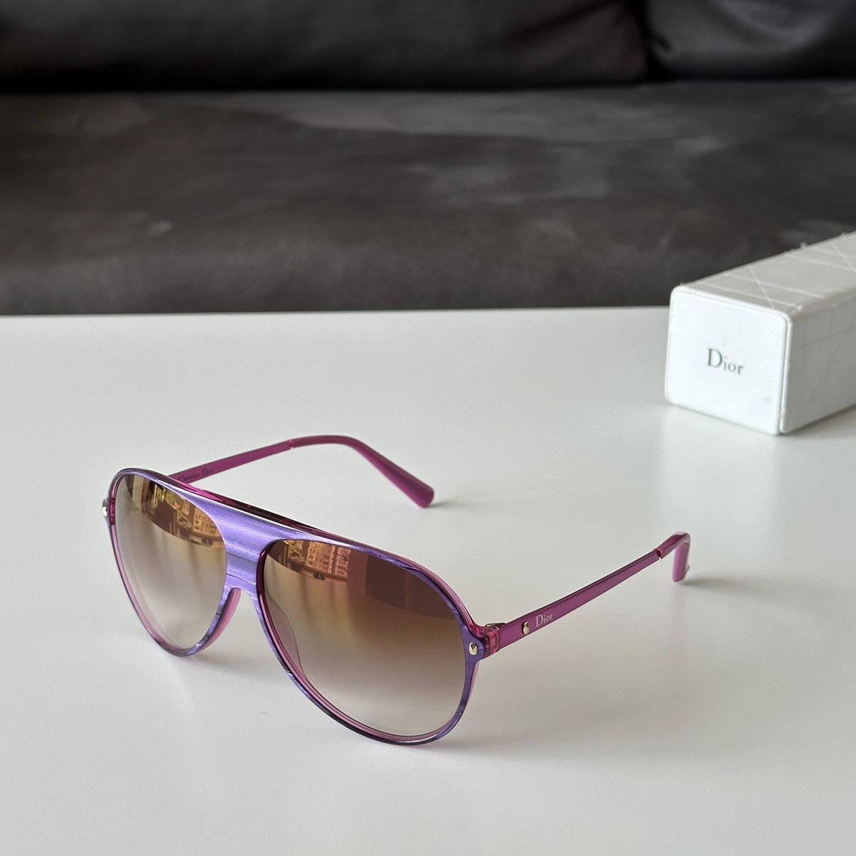 Dior DIOR Tahuata Les Marquises Pink Purple Aviator Sunglasses Size ONE SIZE - 1 Thumbnail