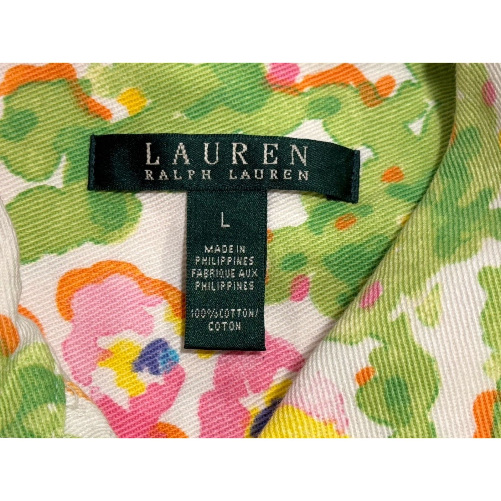 Ralph Lauren Lauren Ralph Lauren Watercolor Floral Denim Jacket Womens L Multicolor Size L / US 10 / IT 46 - 2 Thumbnail