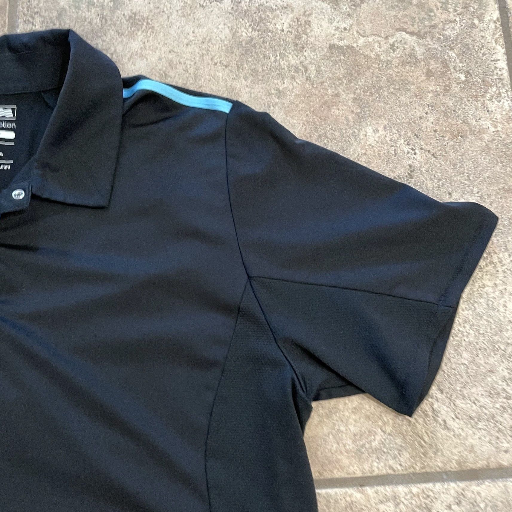 Adidas ADIDAS PureMotion CoolMax Black Athletic Polo Shirt Mens Size L Snap Button Size US L / EU 52-54 / 3 - 2 Thumbnail