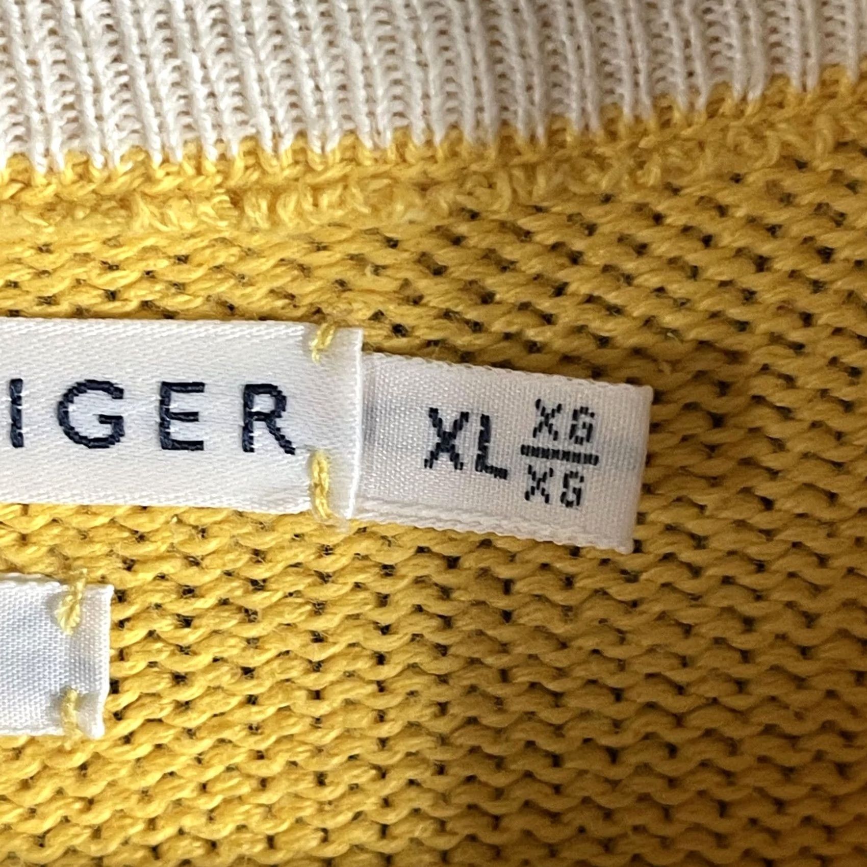 Tommy Hilfiger VINTAGE Tommy Hilfiger Sweater Womens XL Yellow Full Zip Mock Neck Knit Cotton Size XL / US 12-14 / IT 48-50 - 6 Thumbnail