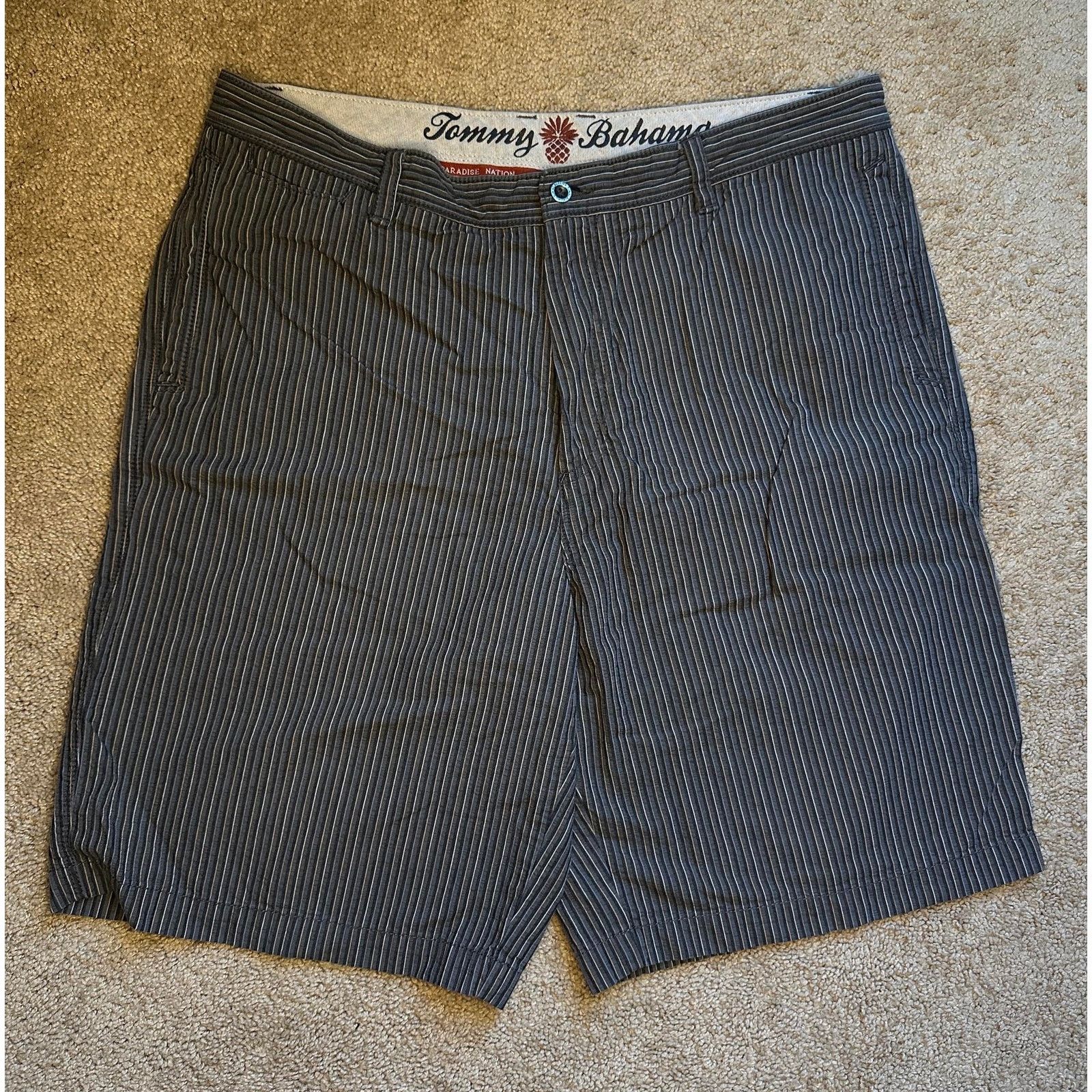 Tommy Bahama Tommy Bahama Paradise Nation Striped Chino Shorts Black 36 Size US 36 / EU 52 - 1 Thumbnail