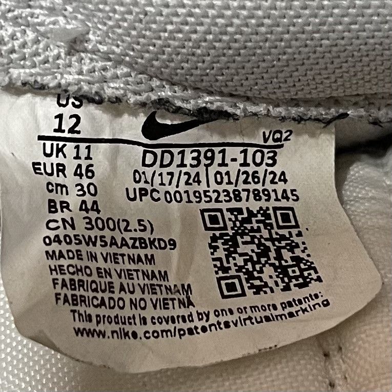 Nike Nike Dunk Low Retro White Grey Fog DD1391-103 Size US 12 / EU 45 - 10 Thumbnail