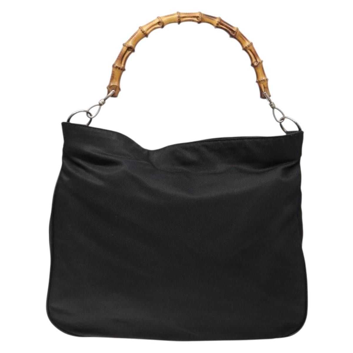Gucci GUCCI Bamboo Shoulder Bag Nylon Black Silver 001 1553 001 Size ONE SIZE - 2 Thumbnail