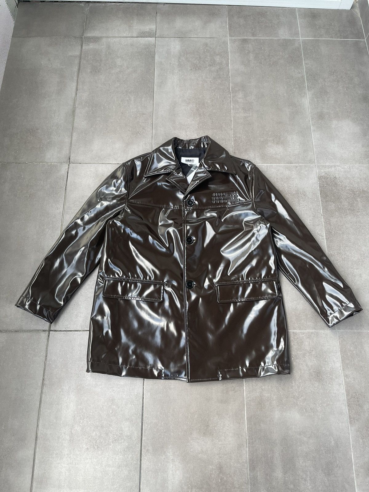 Maison Margiela !DS! SS23 Maison Margiela Faux Leather Brown Patent Jacket Size M / US 6-8 / IT 42-44 - 11 Thumbnail