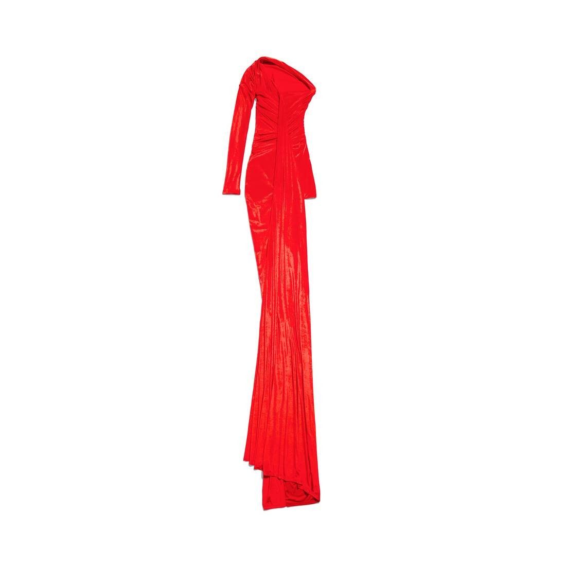 Balenciaga o1s1rm1225 Asymmetric Dress in Red Size S / US 4 / IT 40 - 7 Thumbnail