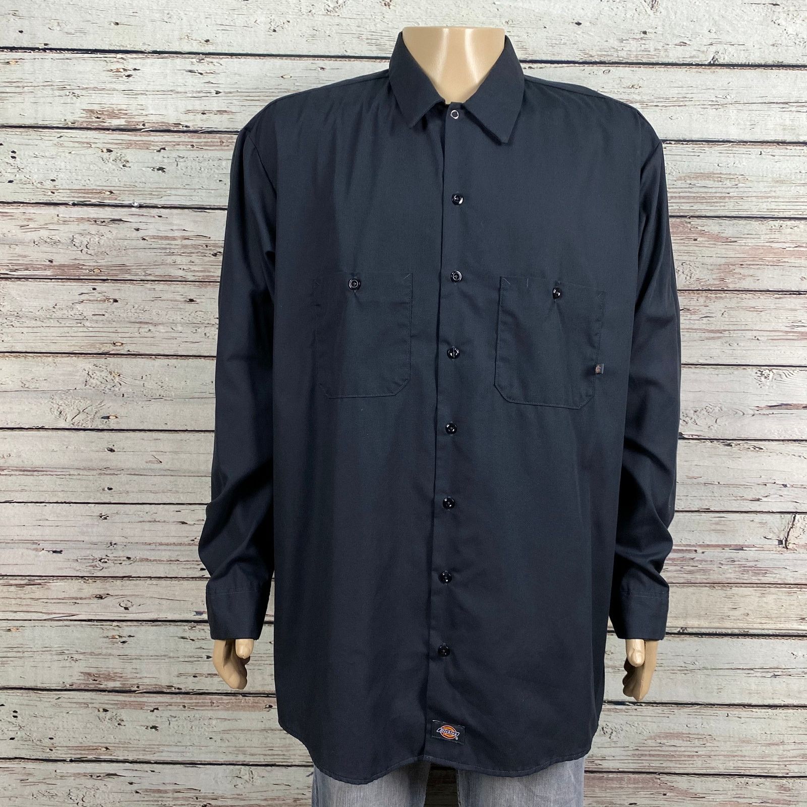 Dickies Dickies Work Wear Dark Gray Button Up Long Sleeve Shirt 2XLT Size US XXL / EU 58 / 5 - 5 Thumbnail