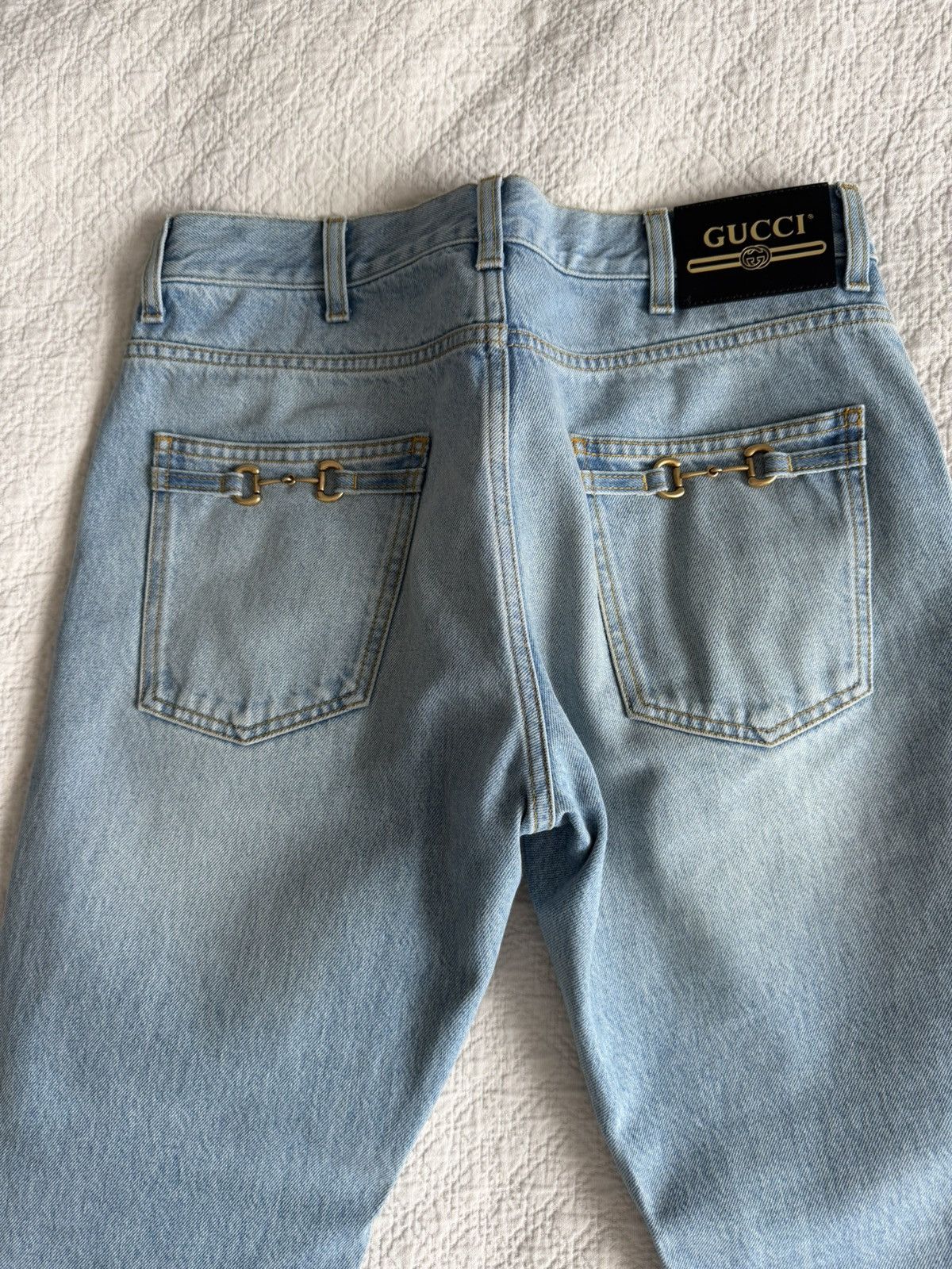 Gucci GUCCI - slim fit Horsebit-Detailed Jeans - Blue Size US 32 / EU 48 - 6 Thumbnail