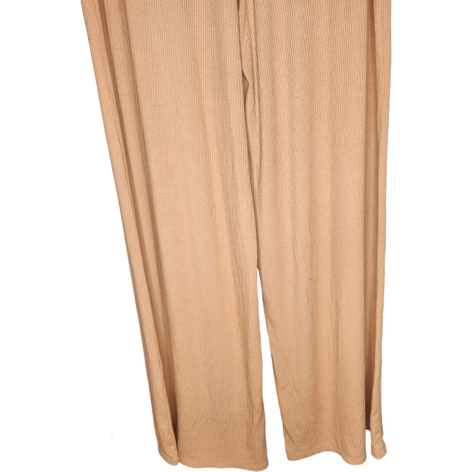 Other AFRM Womens Large Caramel Ribbed Wide Leg Knit Casual Pant Size 30" / US 8 / IT 44 - 8 Thumbnail