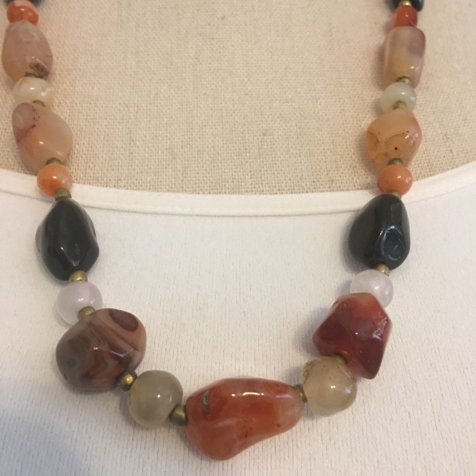 Vintage Vintage 80s genuine polished agate necklace Size ONE SIZE - 2 Thumbnail